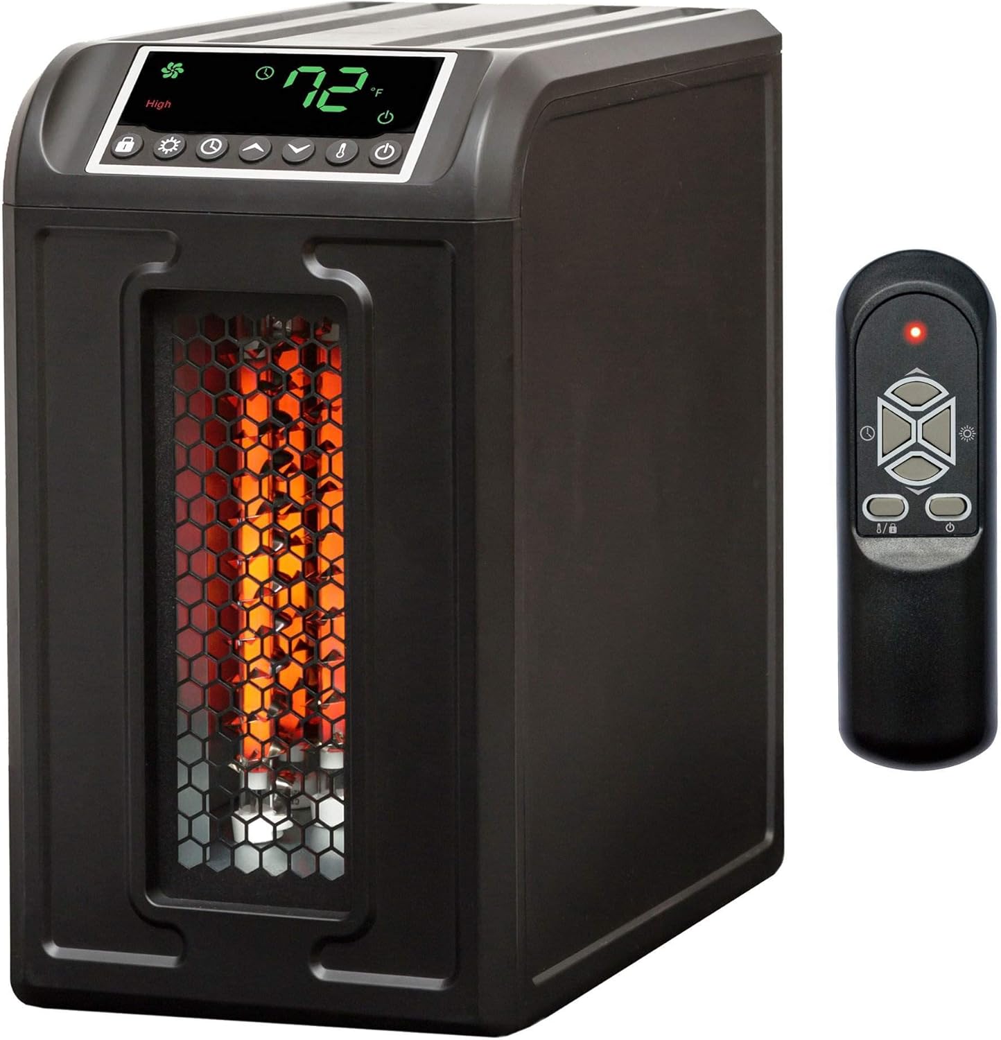 Lifesmart Infrared Quartz Heater 1500W 3-Element with Remote Black