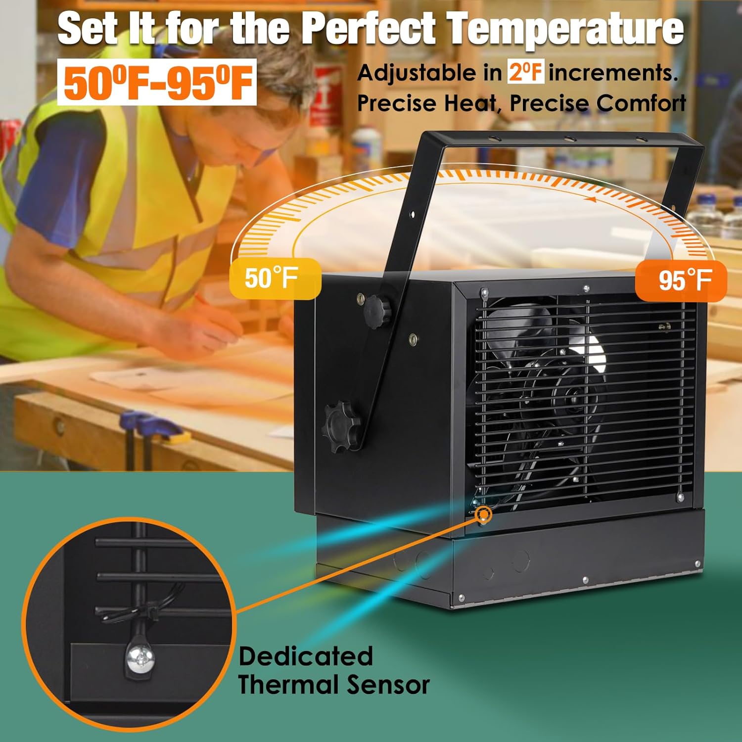 VORBO 7500W Electric Garage Heater with Remote 1