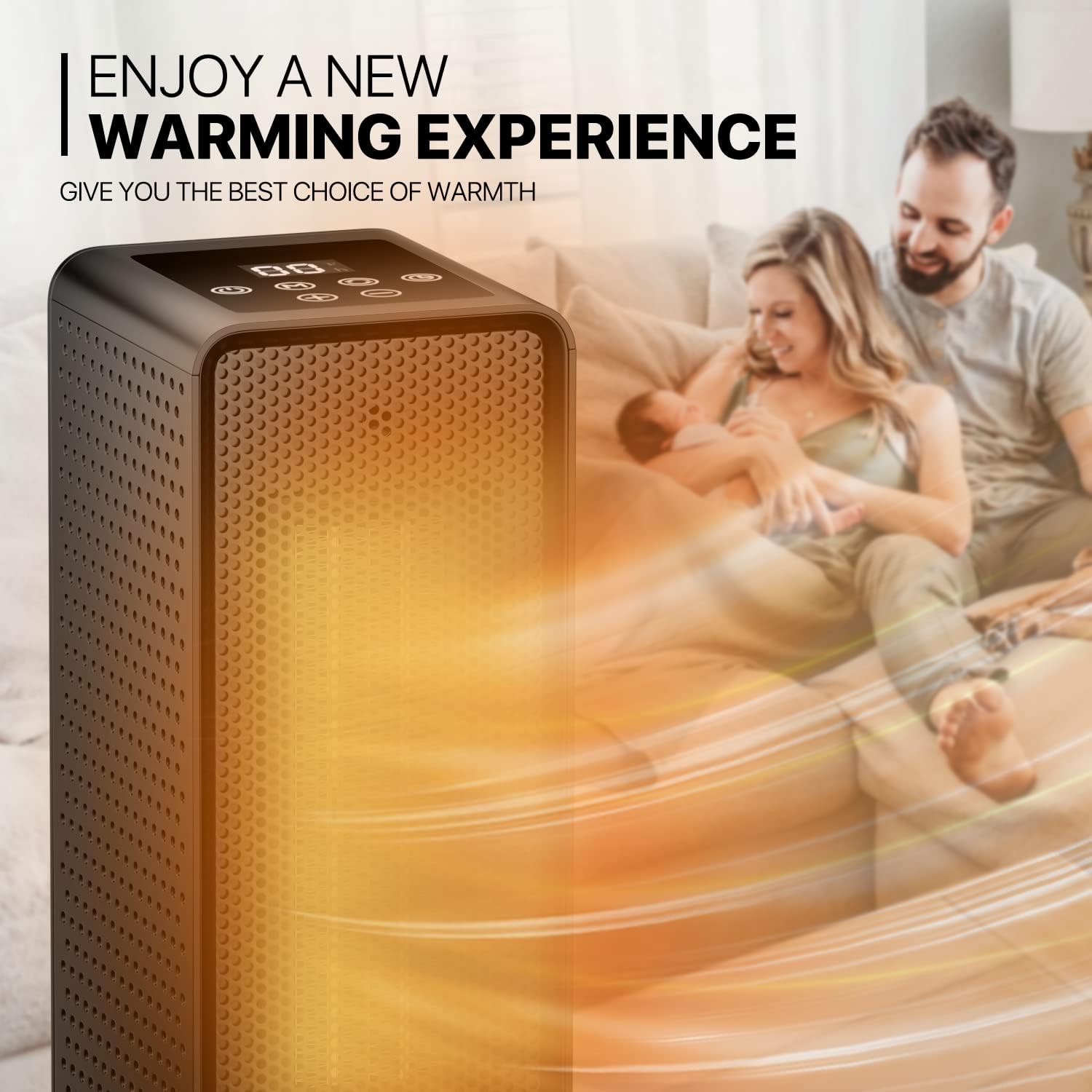 MoNiBloom Mollie Electric Space Heater - 90 Oscillation 3 Modes 12H Timer
