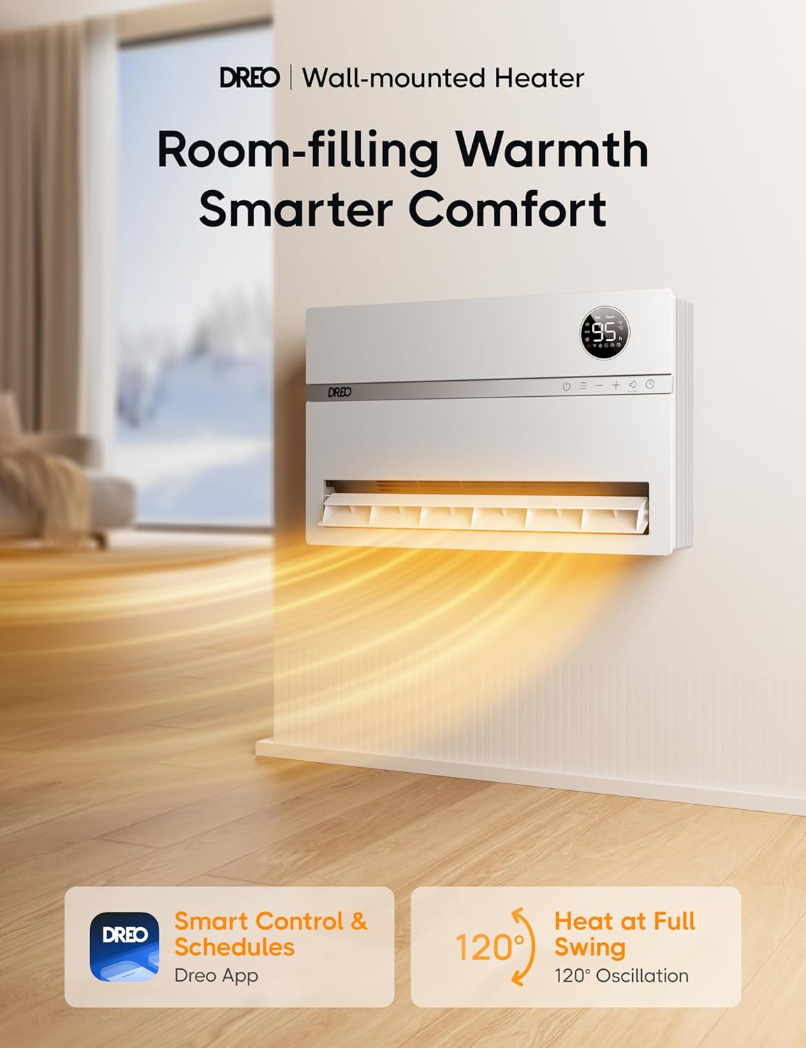 Dreo Radiator Heater with Remote Control and Smart Oscillation