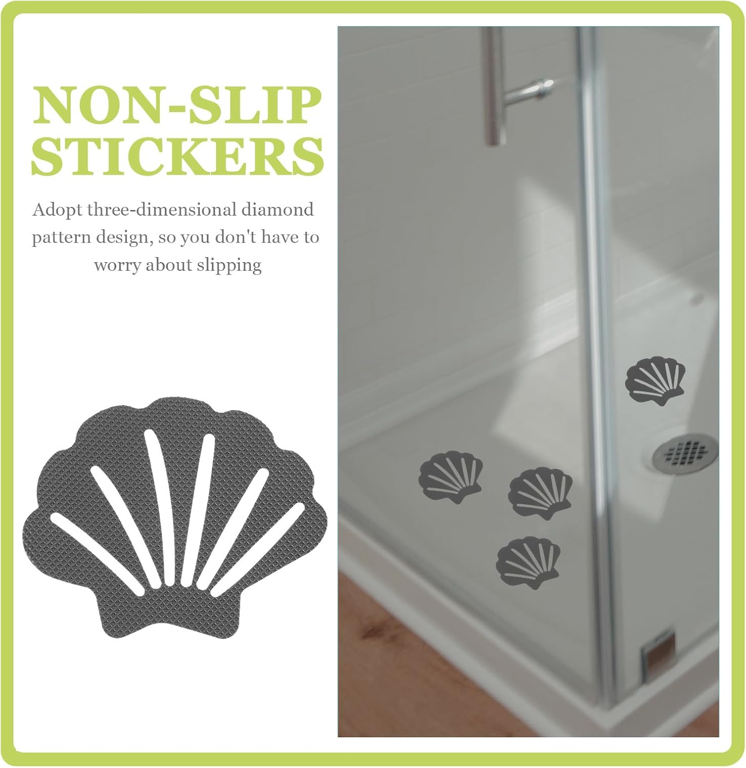 ABOOFAN 30pcs Shell-Shaped Non-Slip Bathtub Stickers