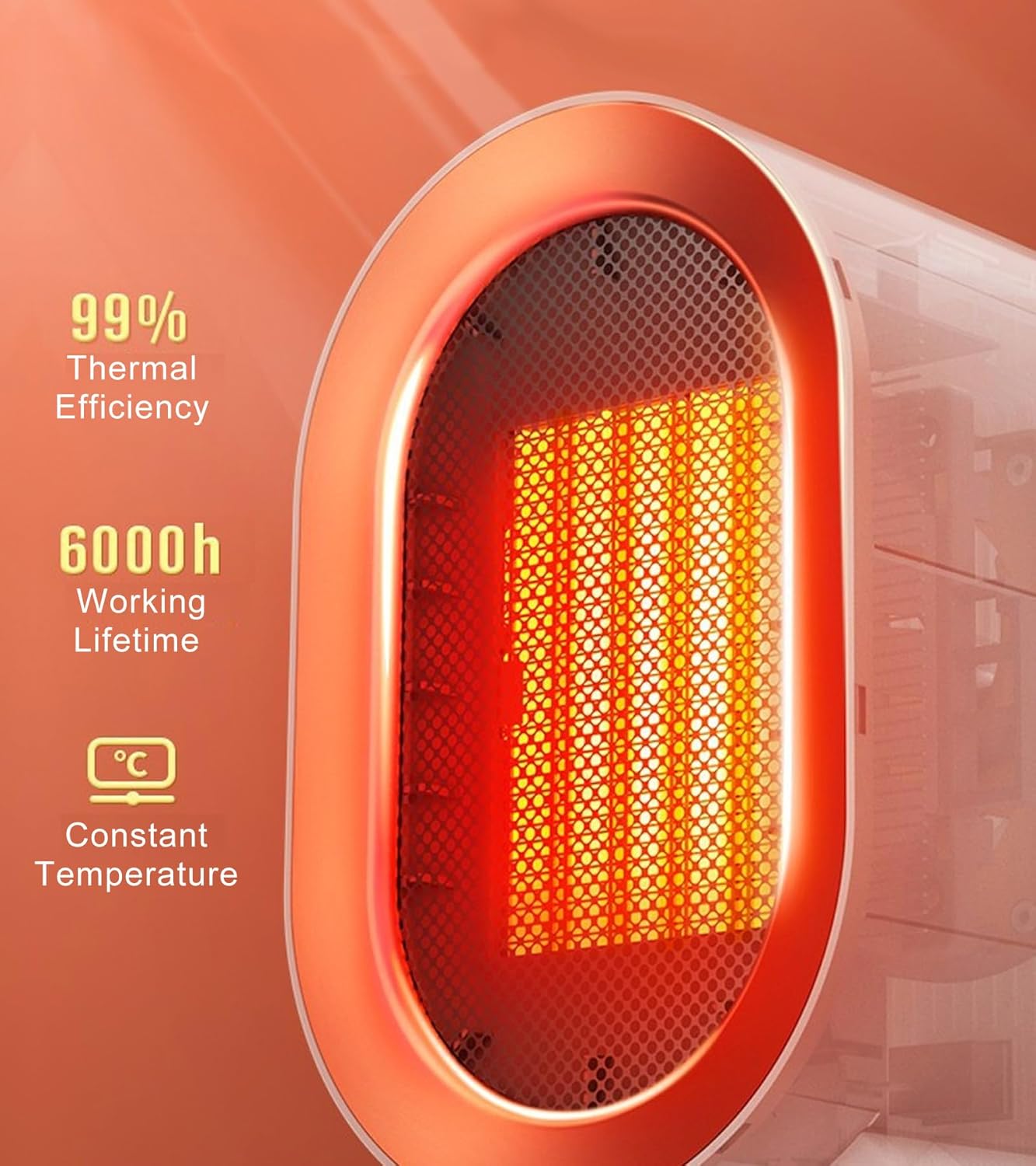 1200W Electric Space Heater with Fan for Bedroom Office Use