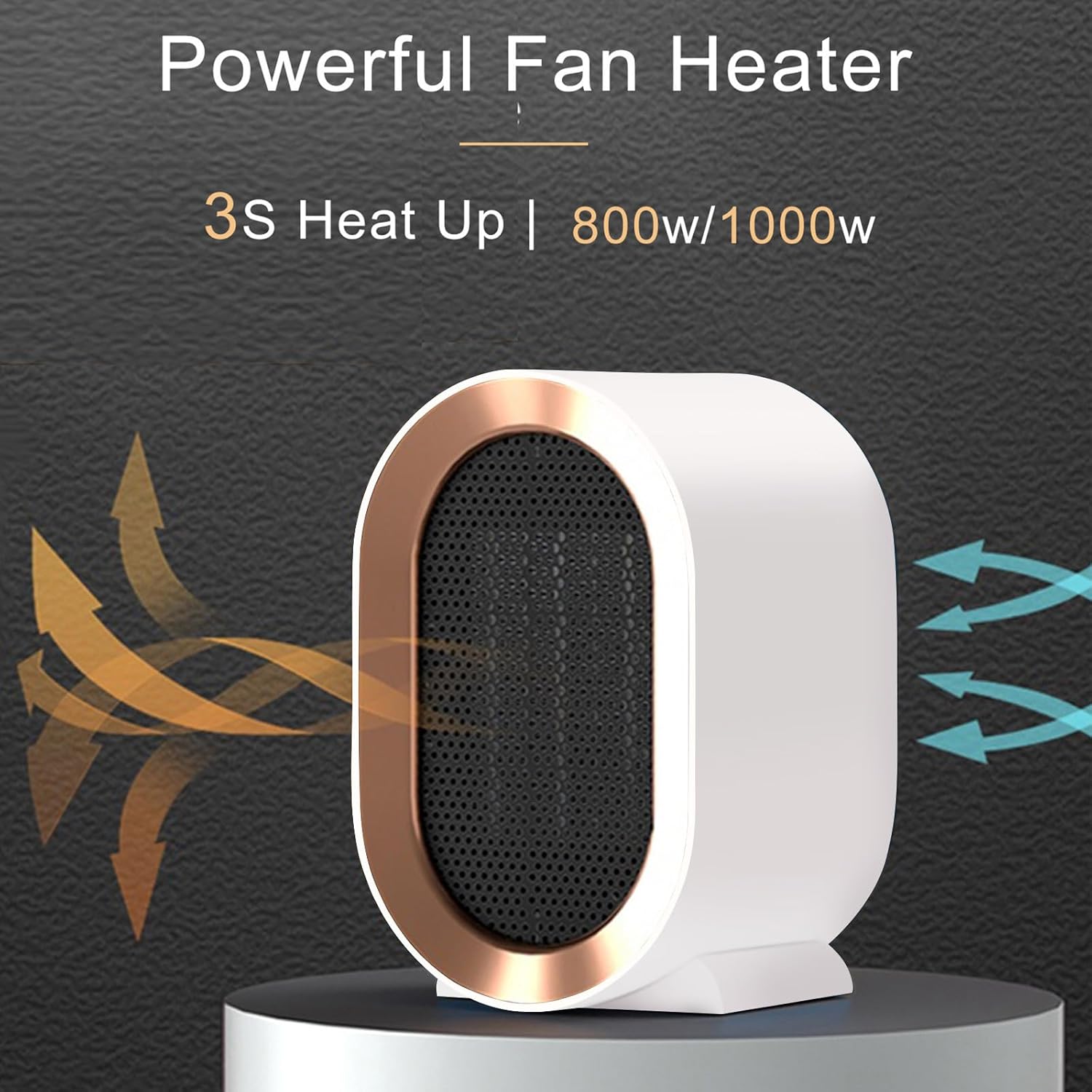 1200W Electric Space Heater with Fan for Bedroom Office Use