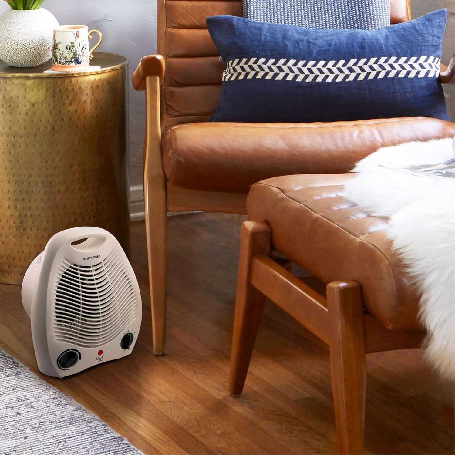 Vie Air Portable Fan Heater with 3 Settings and Safety Features