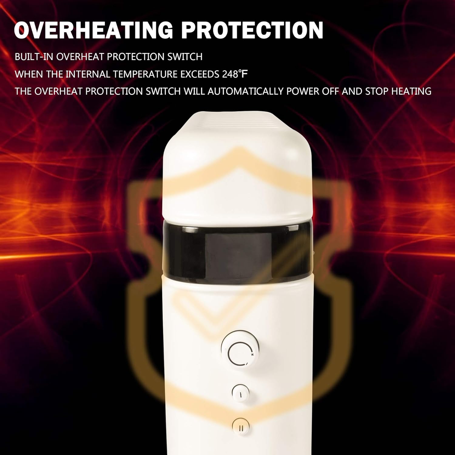 E-Macht 1500W Electric Space Heater with Dual Safety and Adjustable Temperature