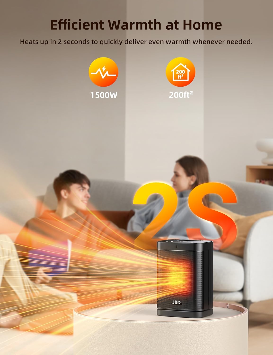JRD 1500W PTC Space Heater with Remote and Oscillation