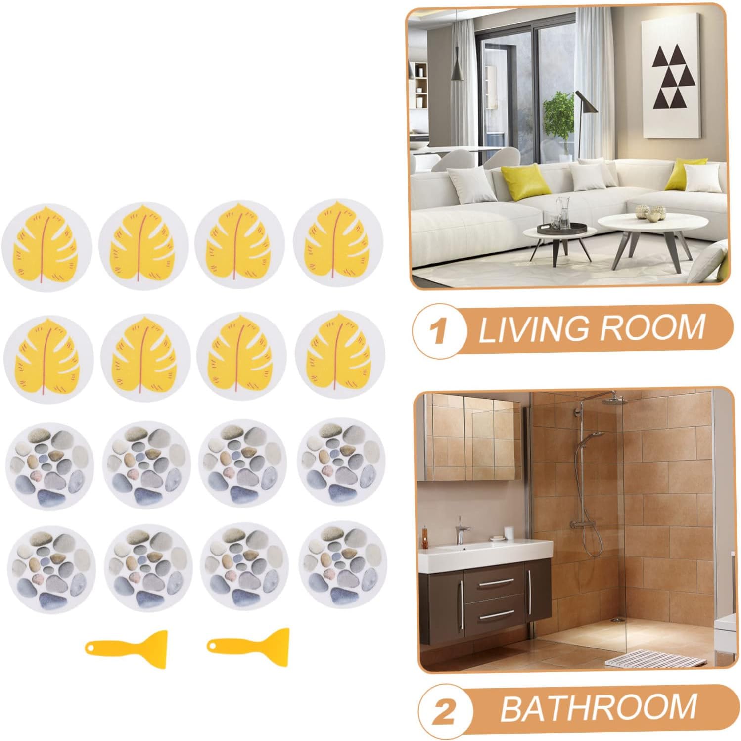UTHCLO 2sets Bathtub Stickers for Boy Girl