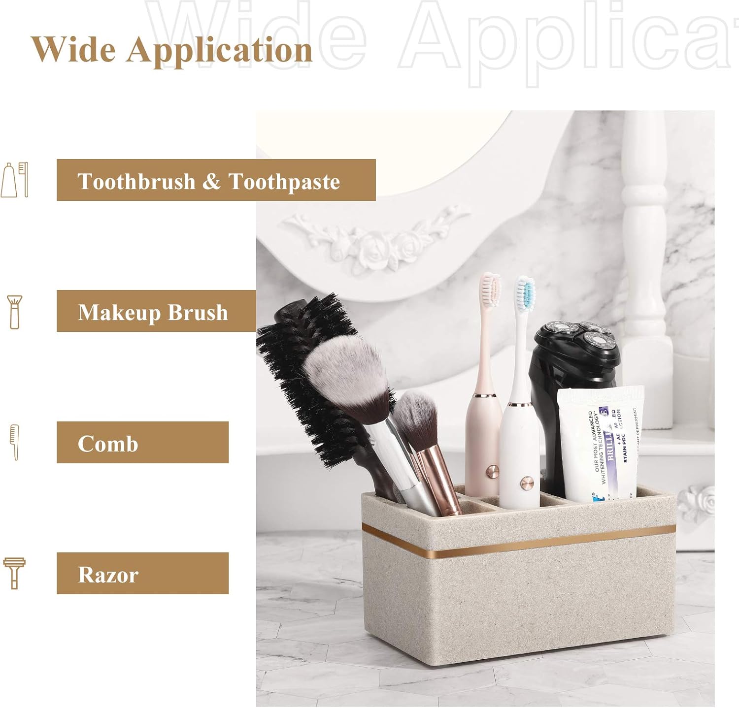 Shinowa Resin Toothbrush Holder with 5 Slots