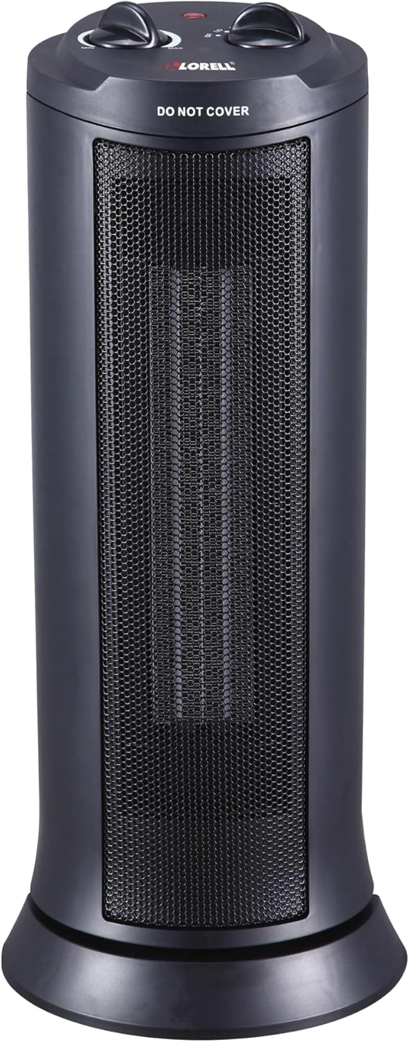 Lorell 17-Inch Ceramic Tower Heater Black