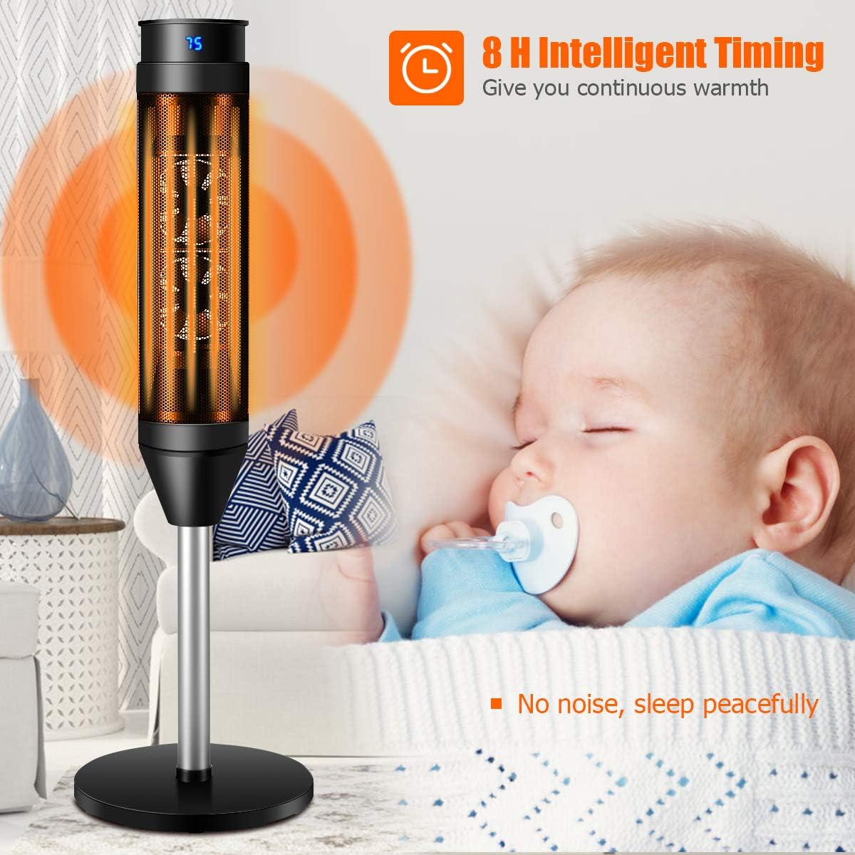 GOFLAME Oscillating Ceramic Space Heater with Remote Control