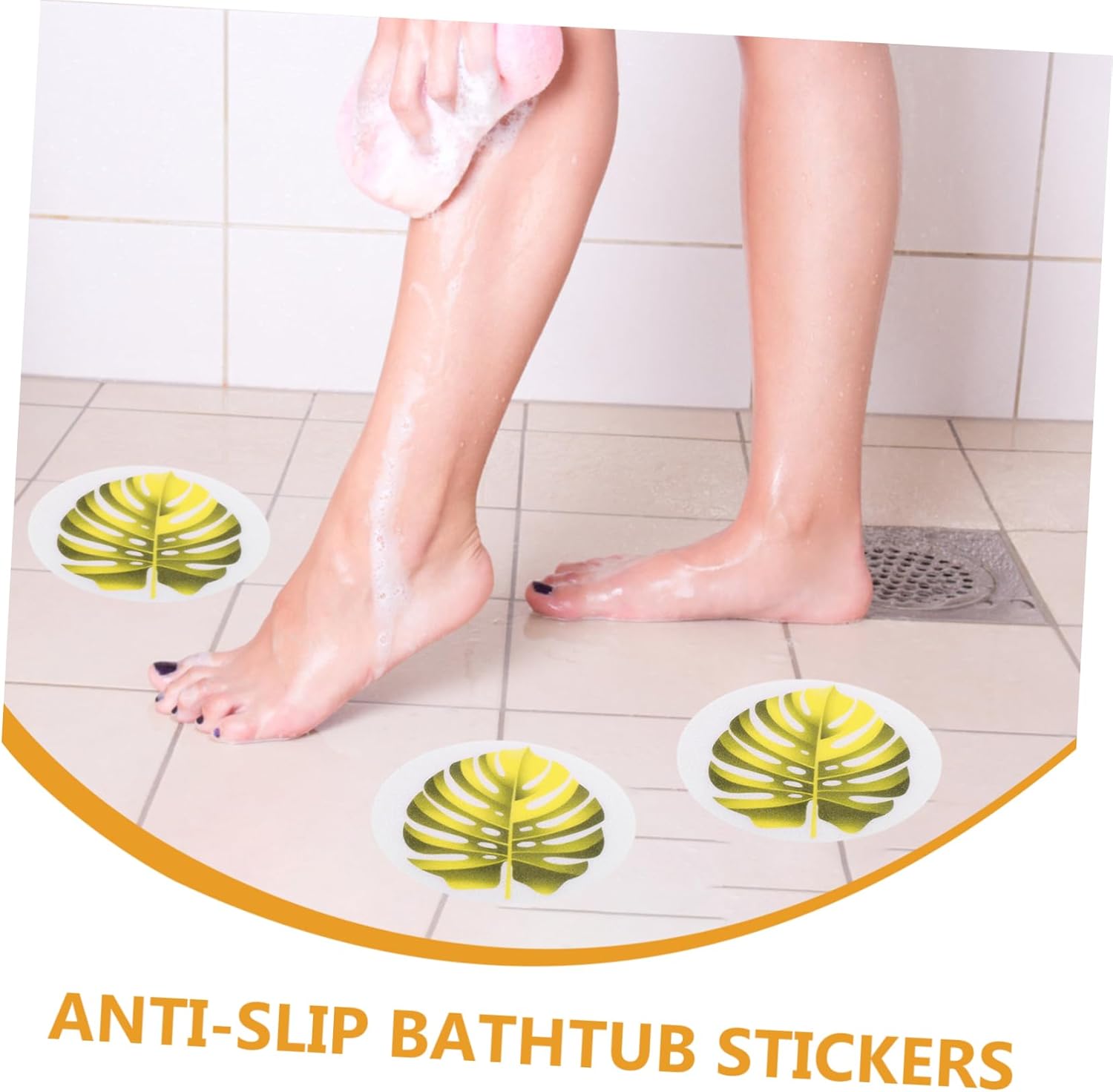 Wakauto Non Slip Bathtub Stickers with Leaf Design