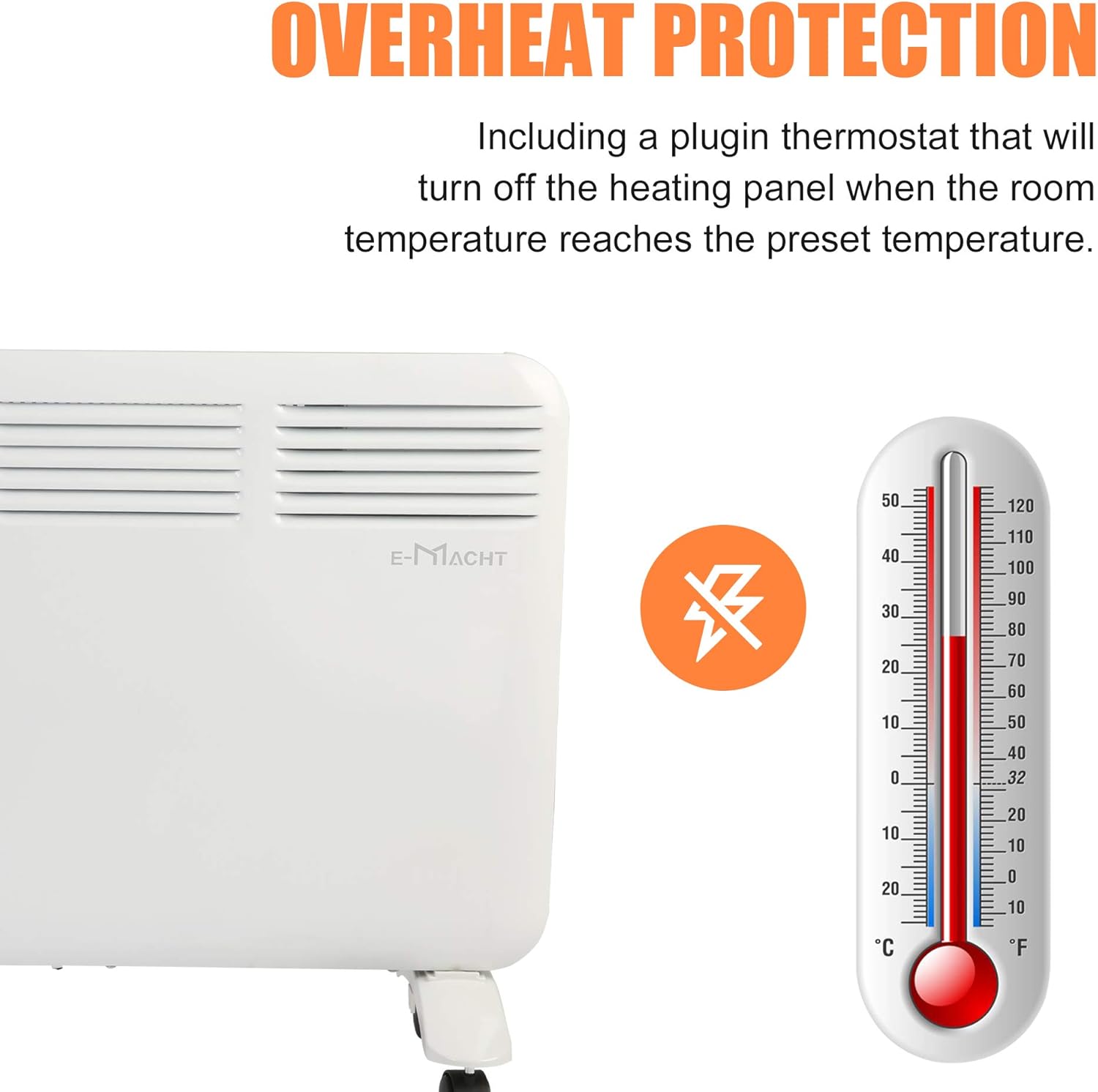 Vilobos Electric Heater with Quiet Operation and Adjustable Thermostat