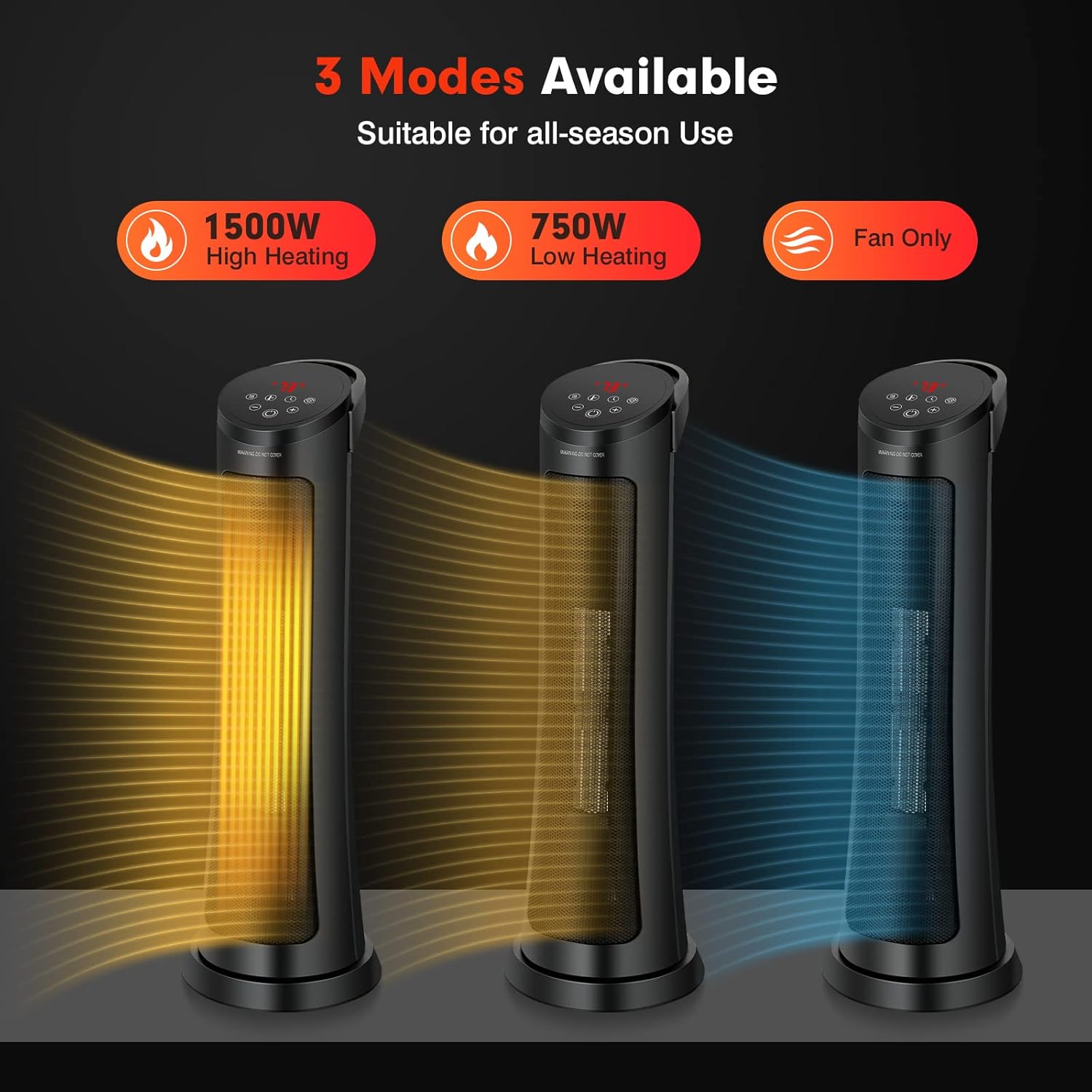 PETSITE Space Heater with Remote Control and 24H Timer