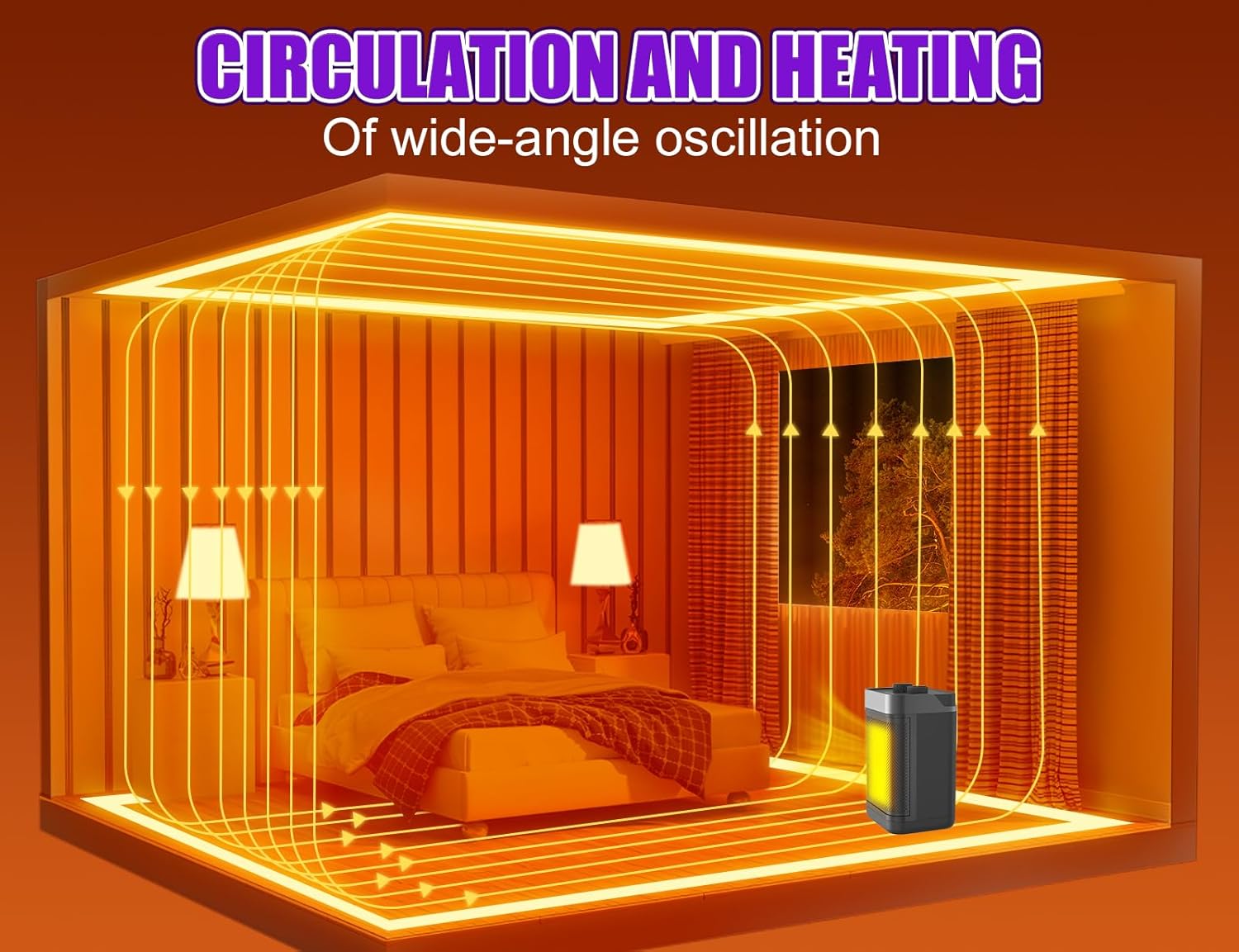 Brivennor 1200W Electric Oscillating Heater with Safety Features