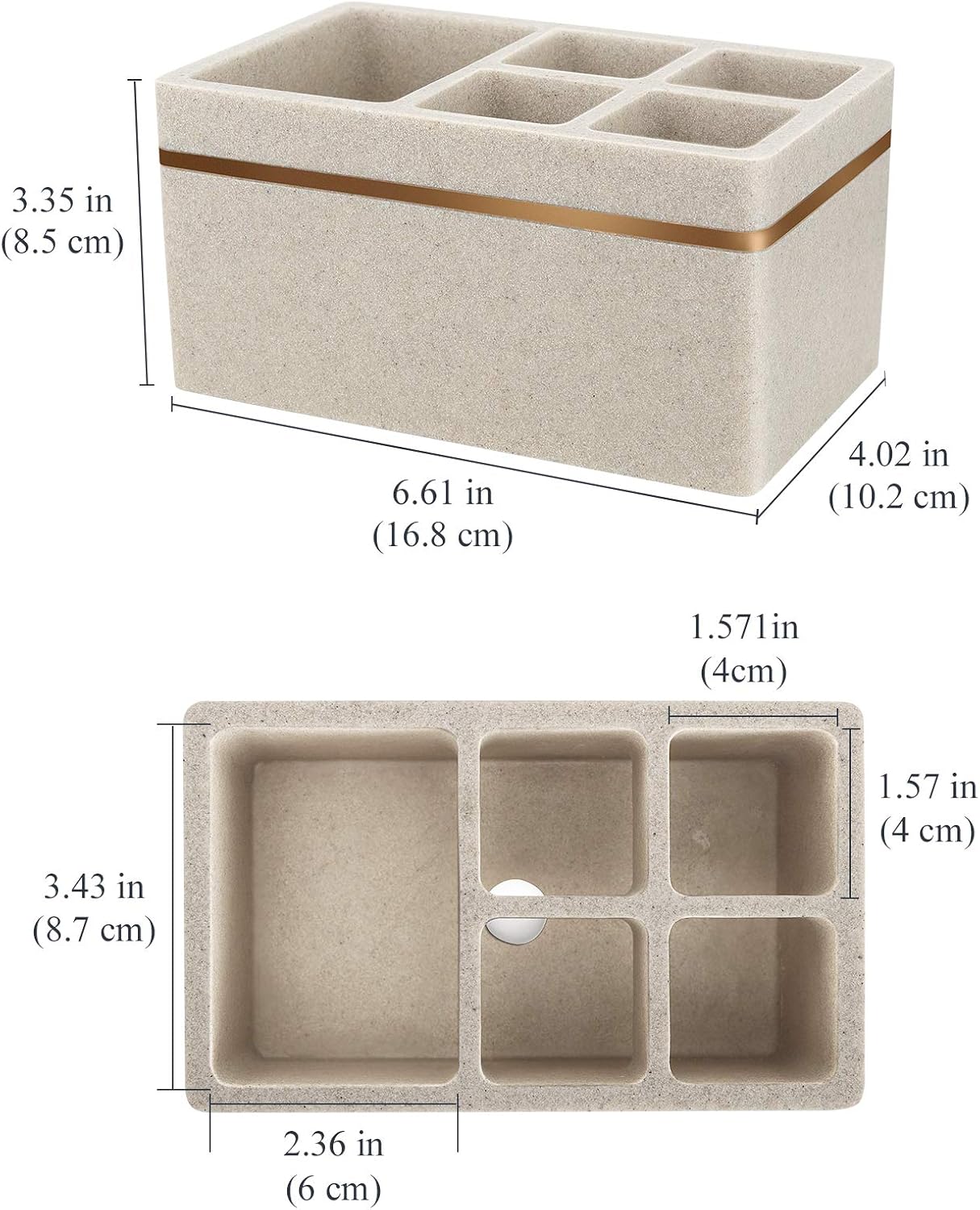 Shinowa Resin Toothbrush Holder with 5 Slots