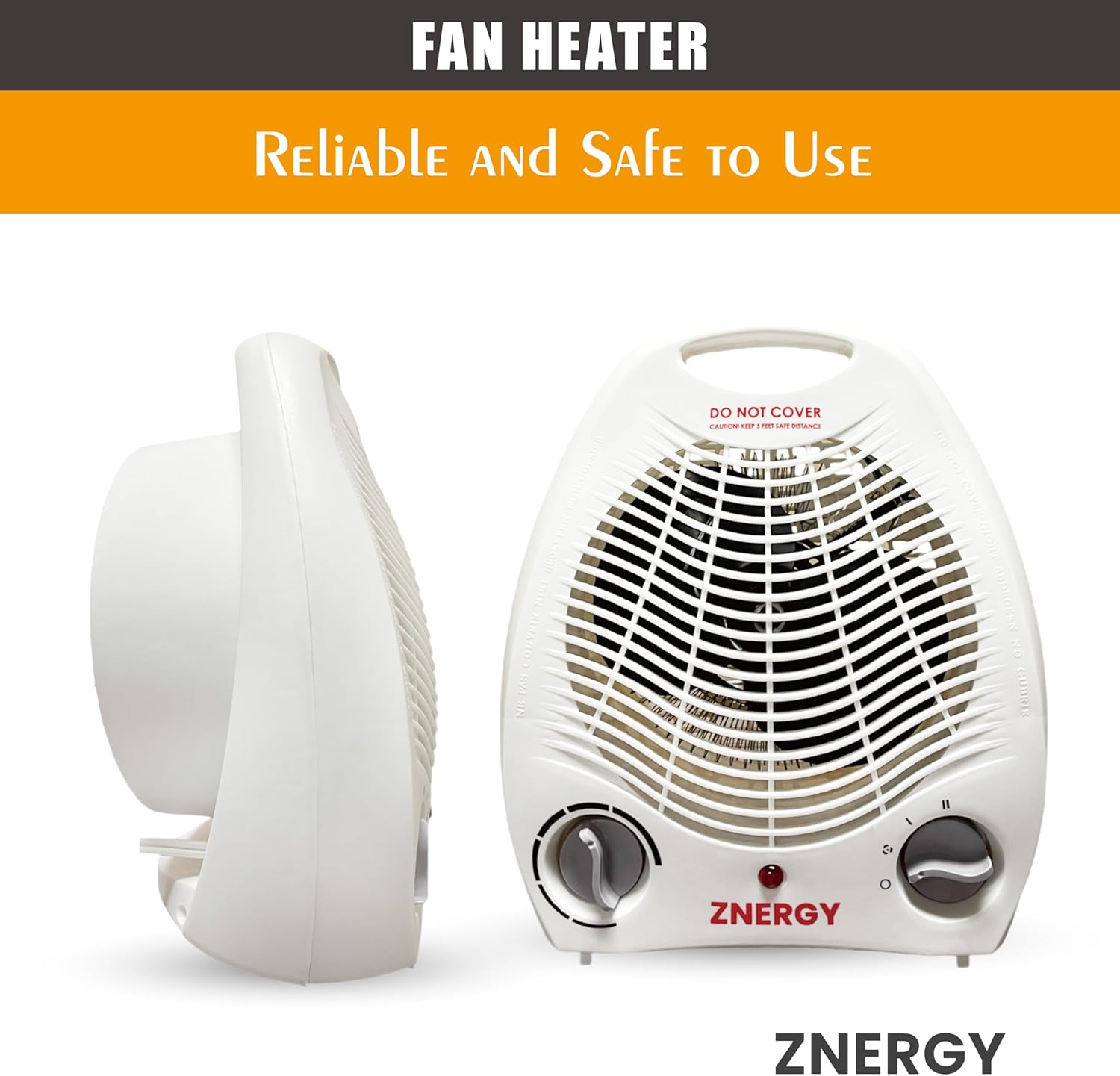 ZNERGY 1500W Fan Heater with 3 Heat Settings
