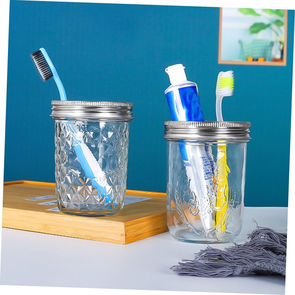 5Pcs Wide Mouth Jar Lid for Toothbrushes and Toothpaste