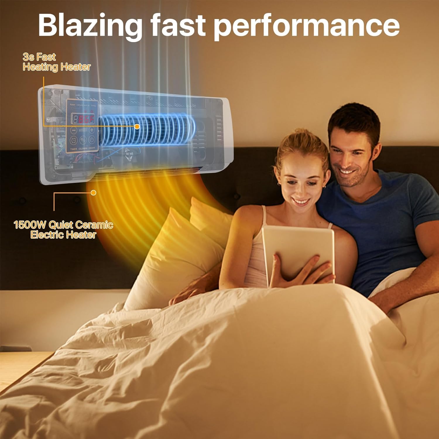 VYEMOYo Wall Heater with 1400W Fast Heating and 6H Timer
