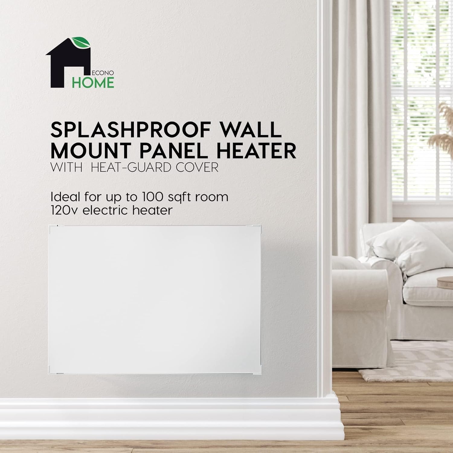 EconoHome Wall Mount Space Heater Panel with Heat Guard