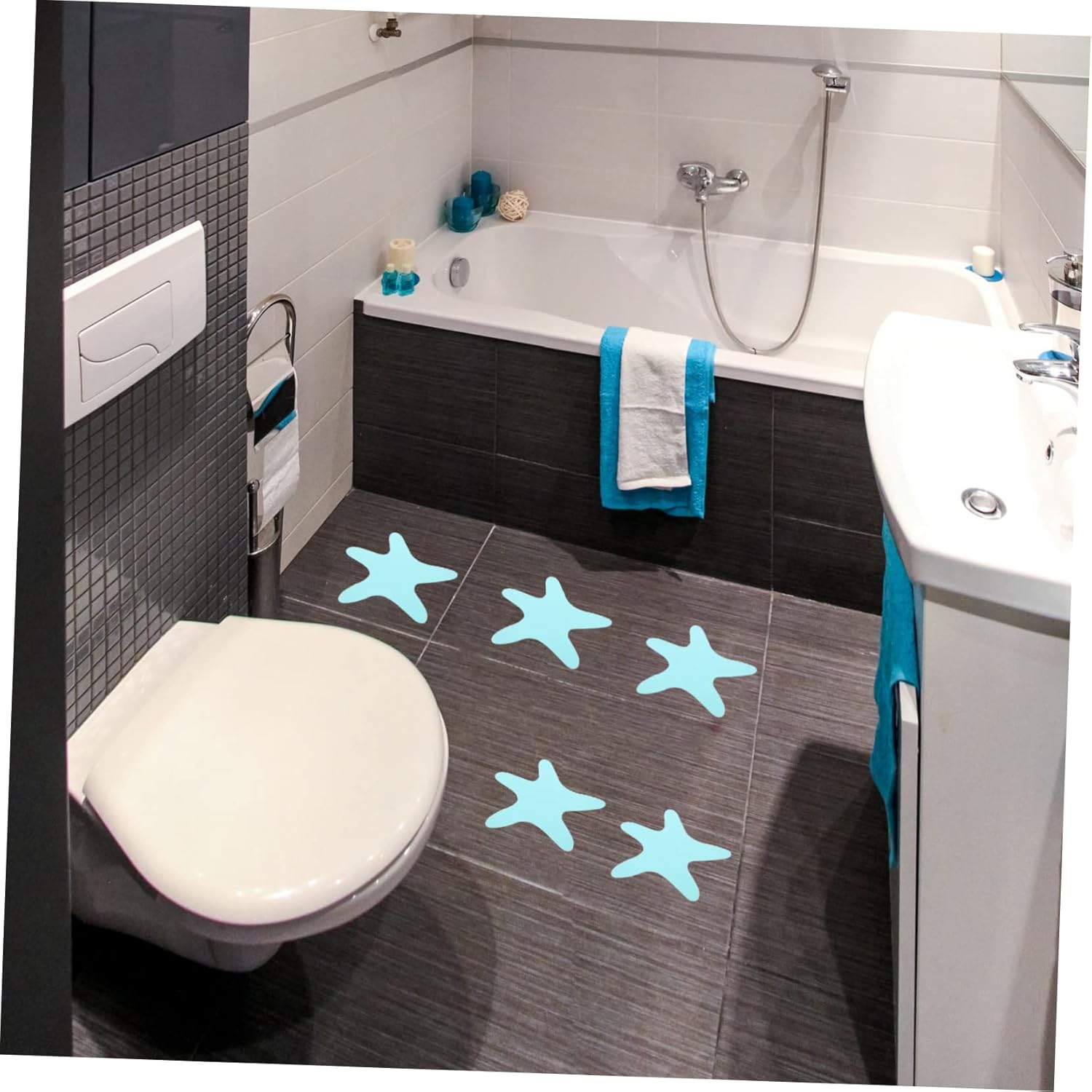 MAGICLULU 1Set Non-Slip Shower Stickers for Bathroom Safety Star Shape Design