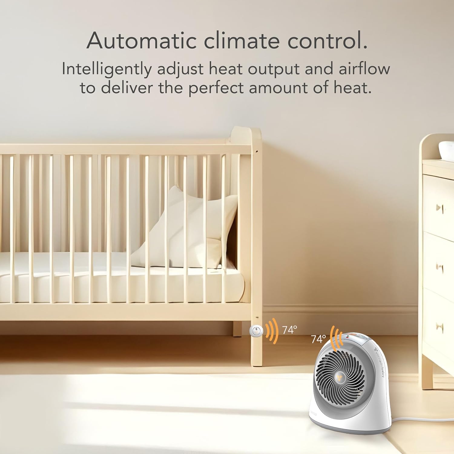 Vornadobaby Sensa Electric Space Heater with Thermostat and Safety Features