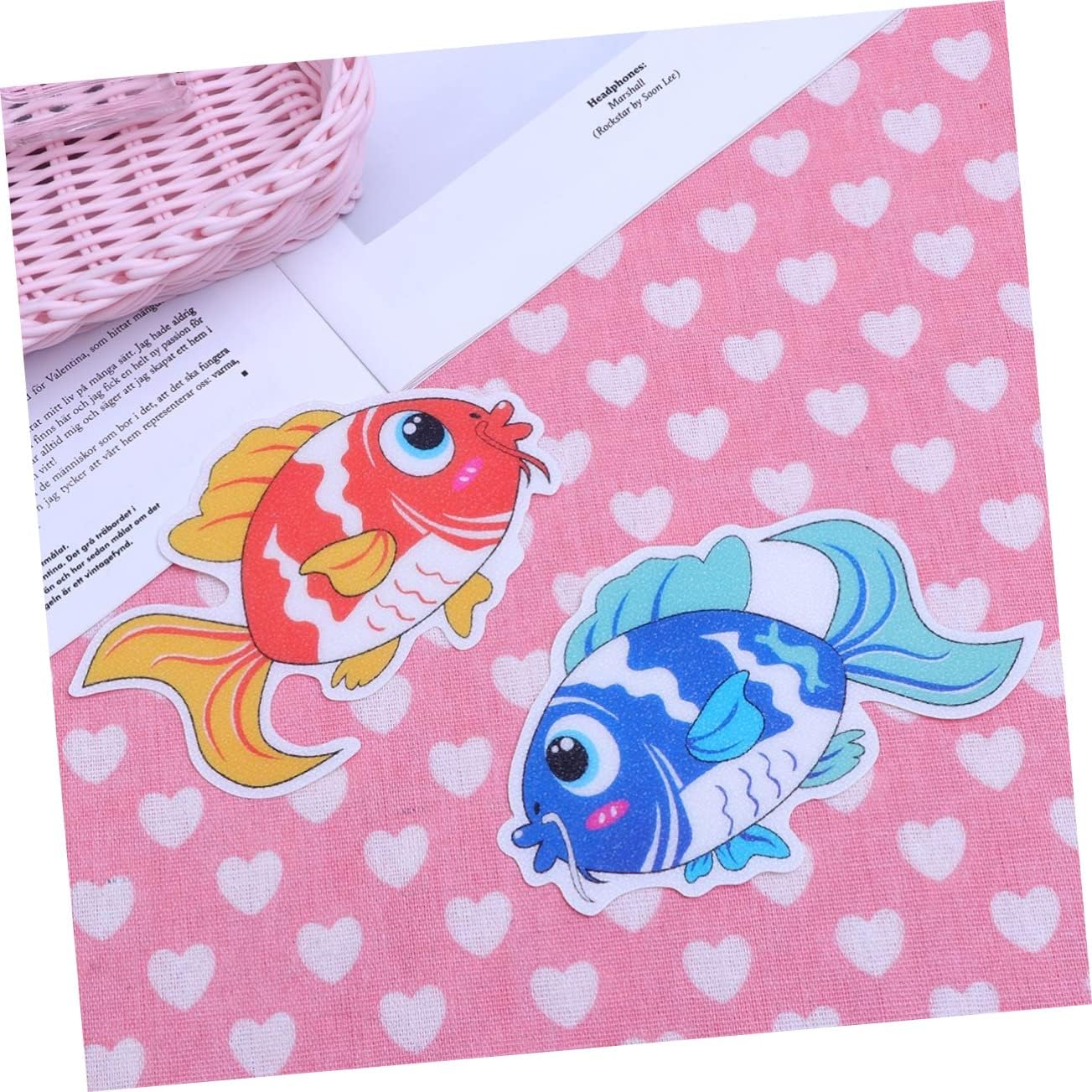 Ciieeo 6 Pack Fish Design Anti-Slip Stickers for Bathtub and Shower