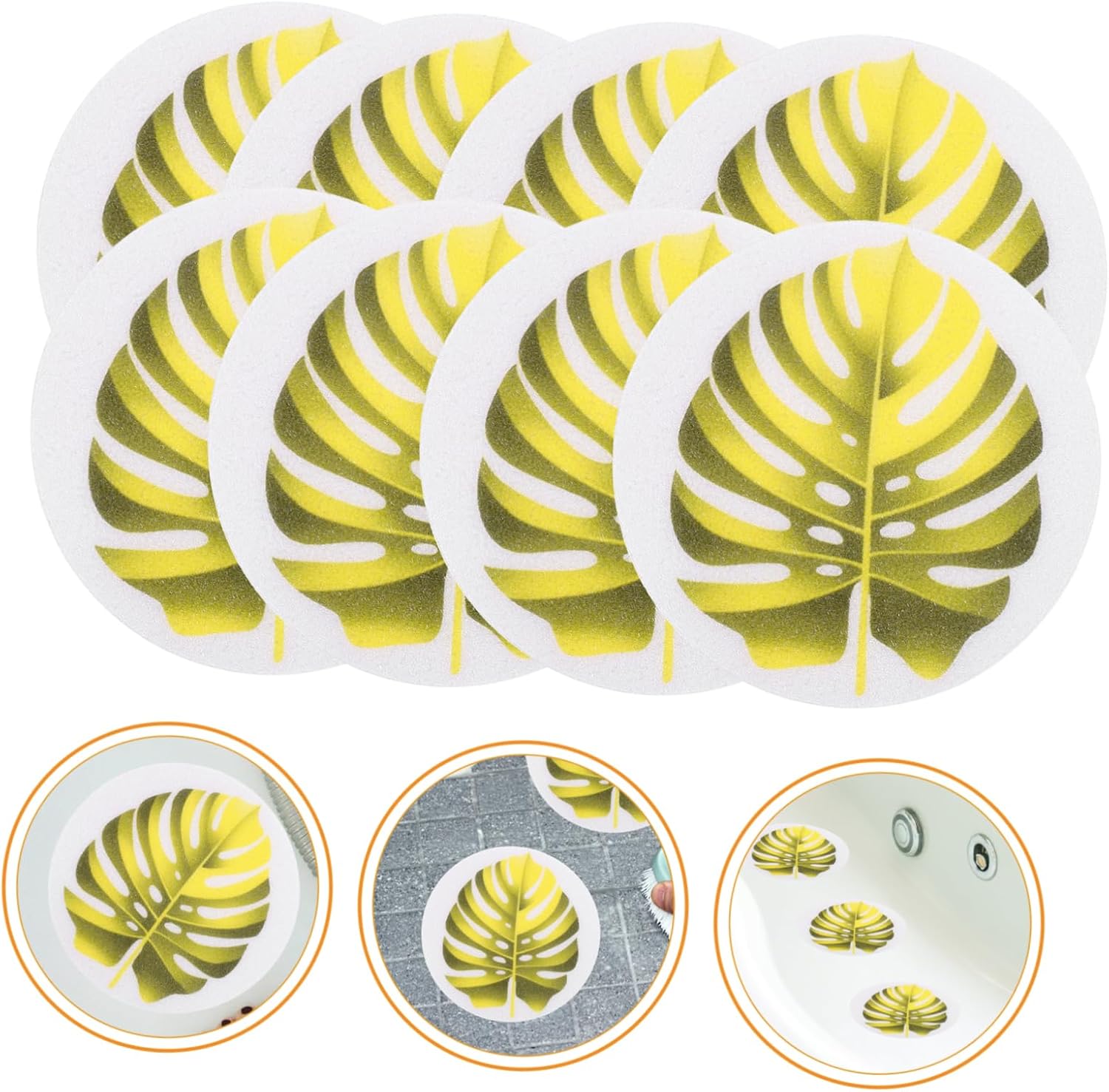 Leaf Slip Stickers for Bathtubs and Showers - Safe and Creative Peva Decals