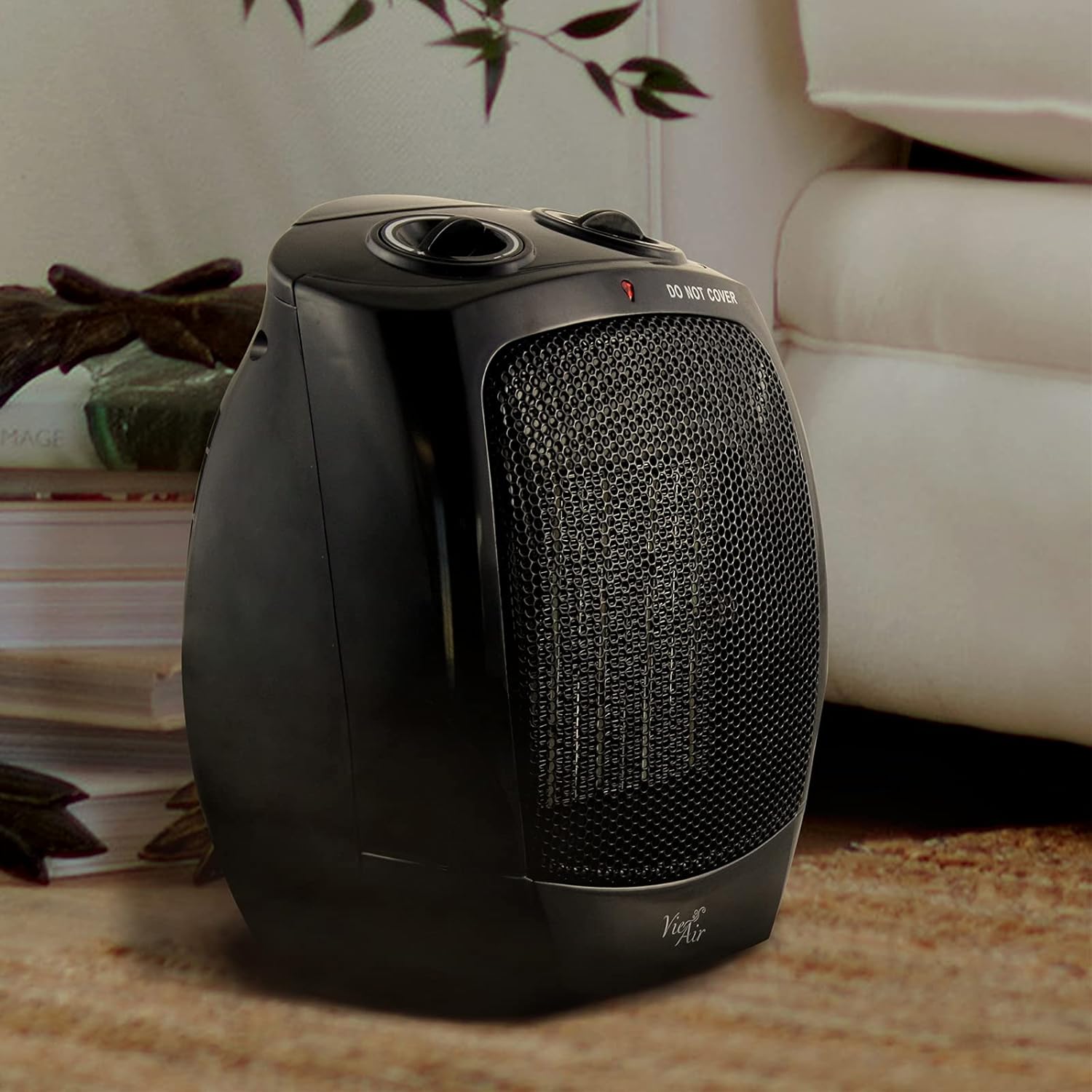 Vie Air Portable Ceramic Heater with 3 Settings and Adjustable Thermostat