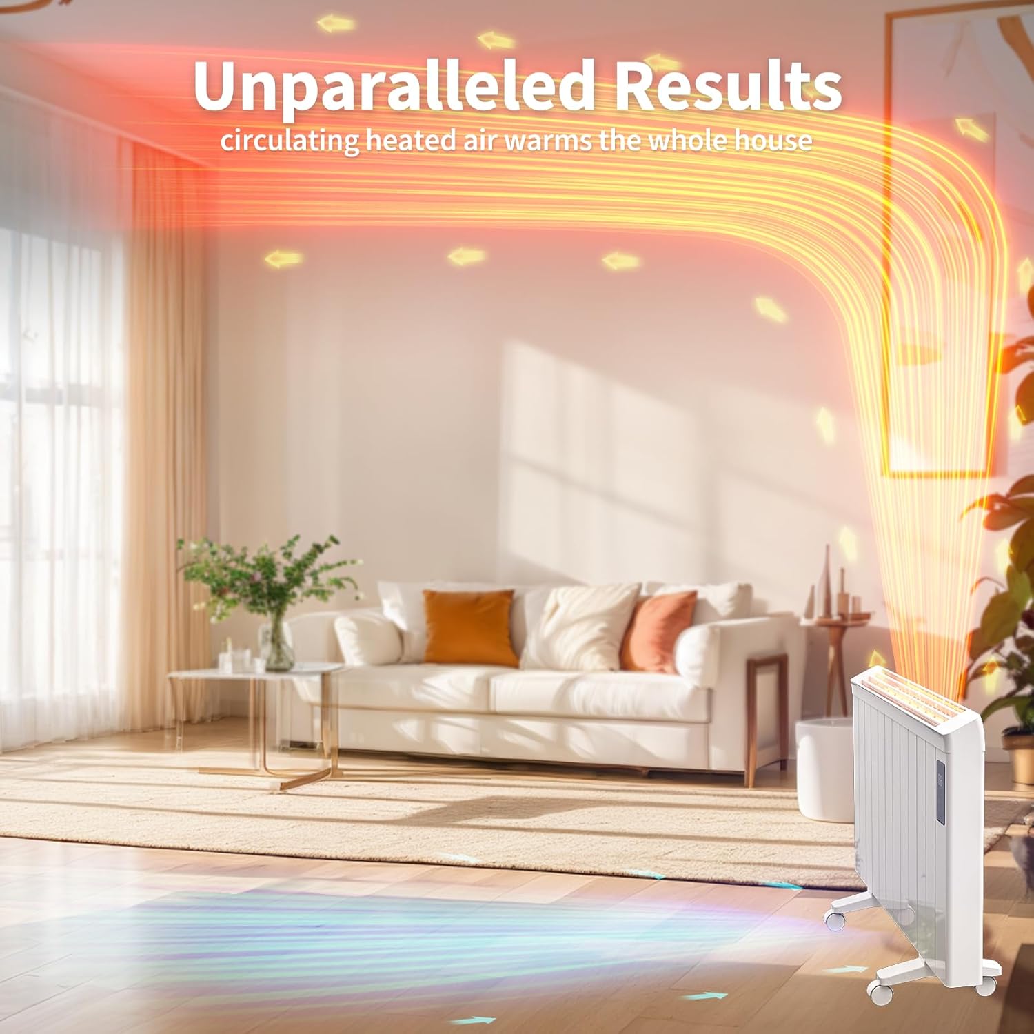 Fierscial 1500W Fanless Electric Wall Heater White