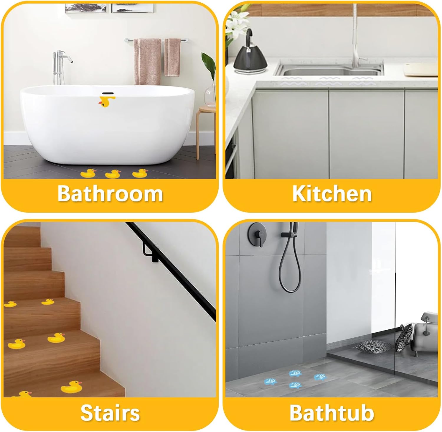 Orizizhic 32 Pcs Non-Slip Bathtub Stickers Kit
