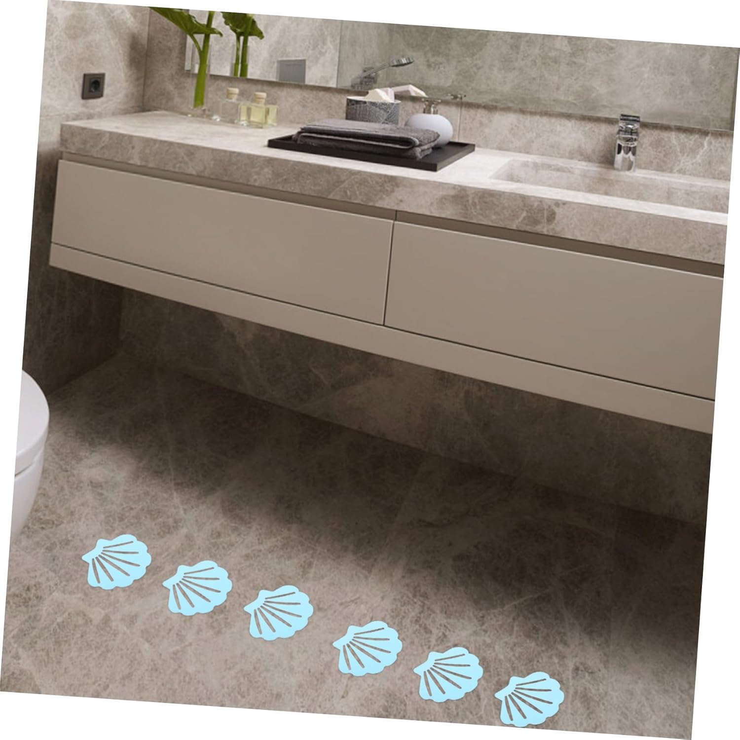 SHOWERORO 12pcs Bathtub Decor Non-Slip Stickers Shell Design