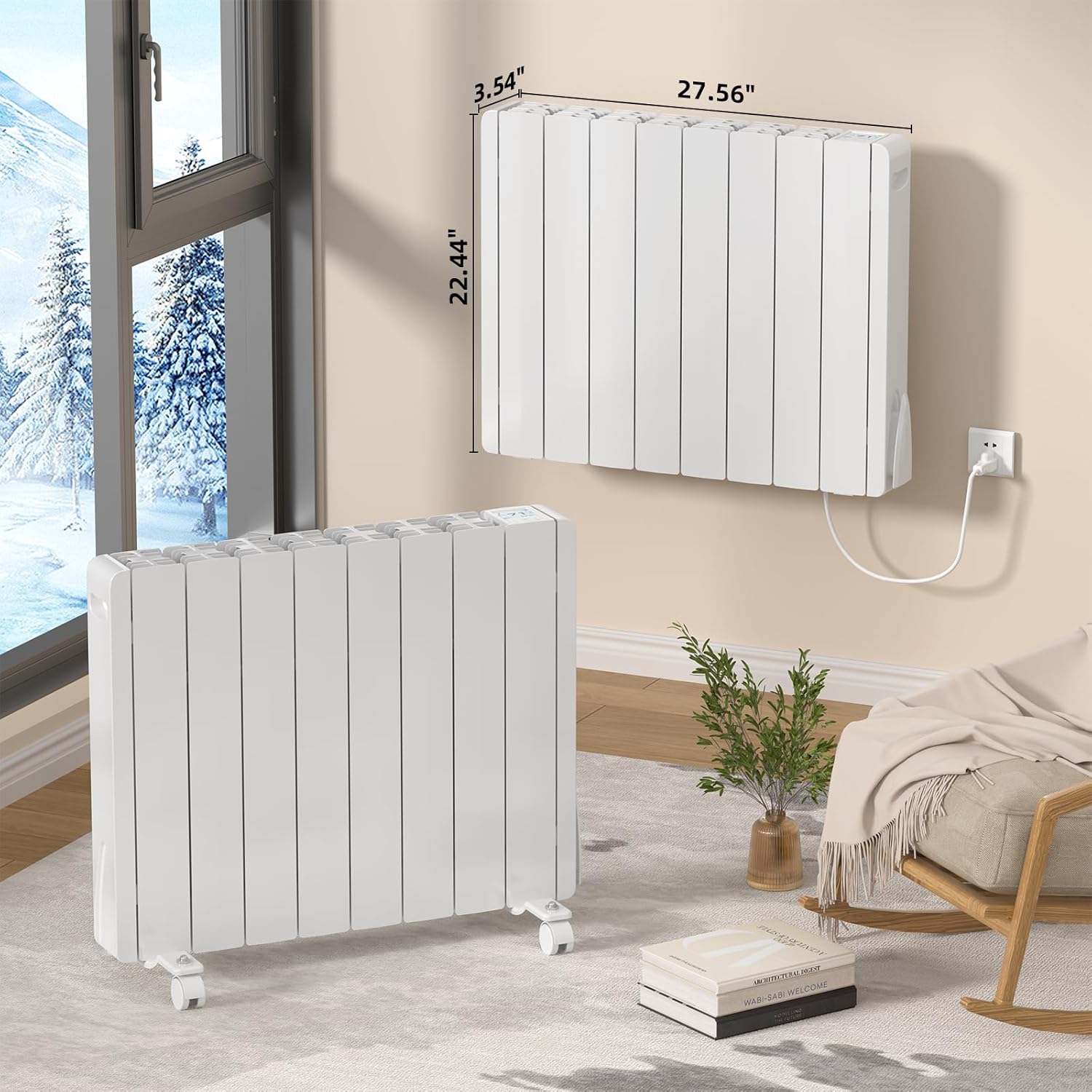 Eueiriup 1100W Electric Wall Heater with LED Display 1