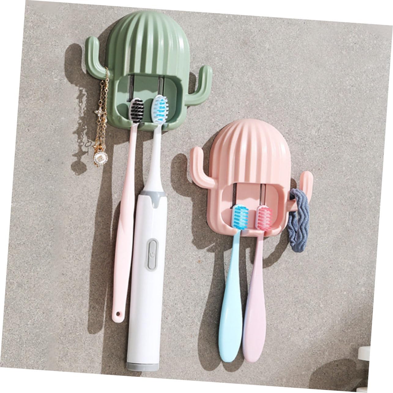 PRETYZOOM Cactus Toothbrush Holder Wall Mount