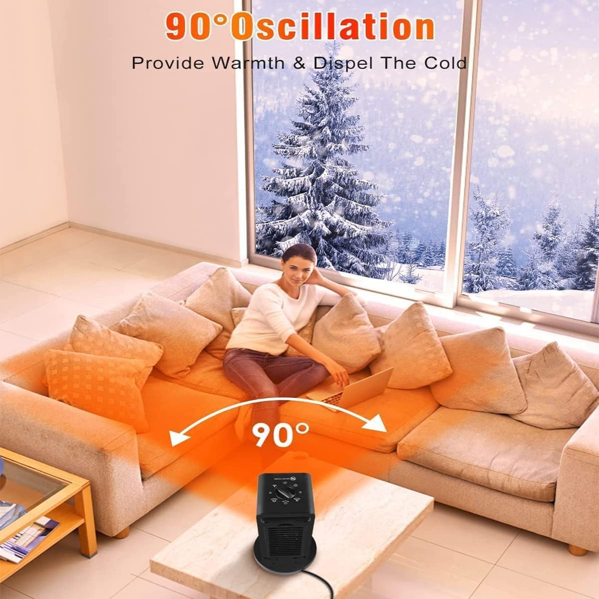 Brivennor 1200W Electric Oscillating Heater with Safety Features