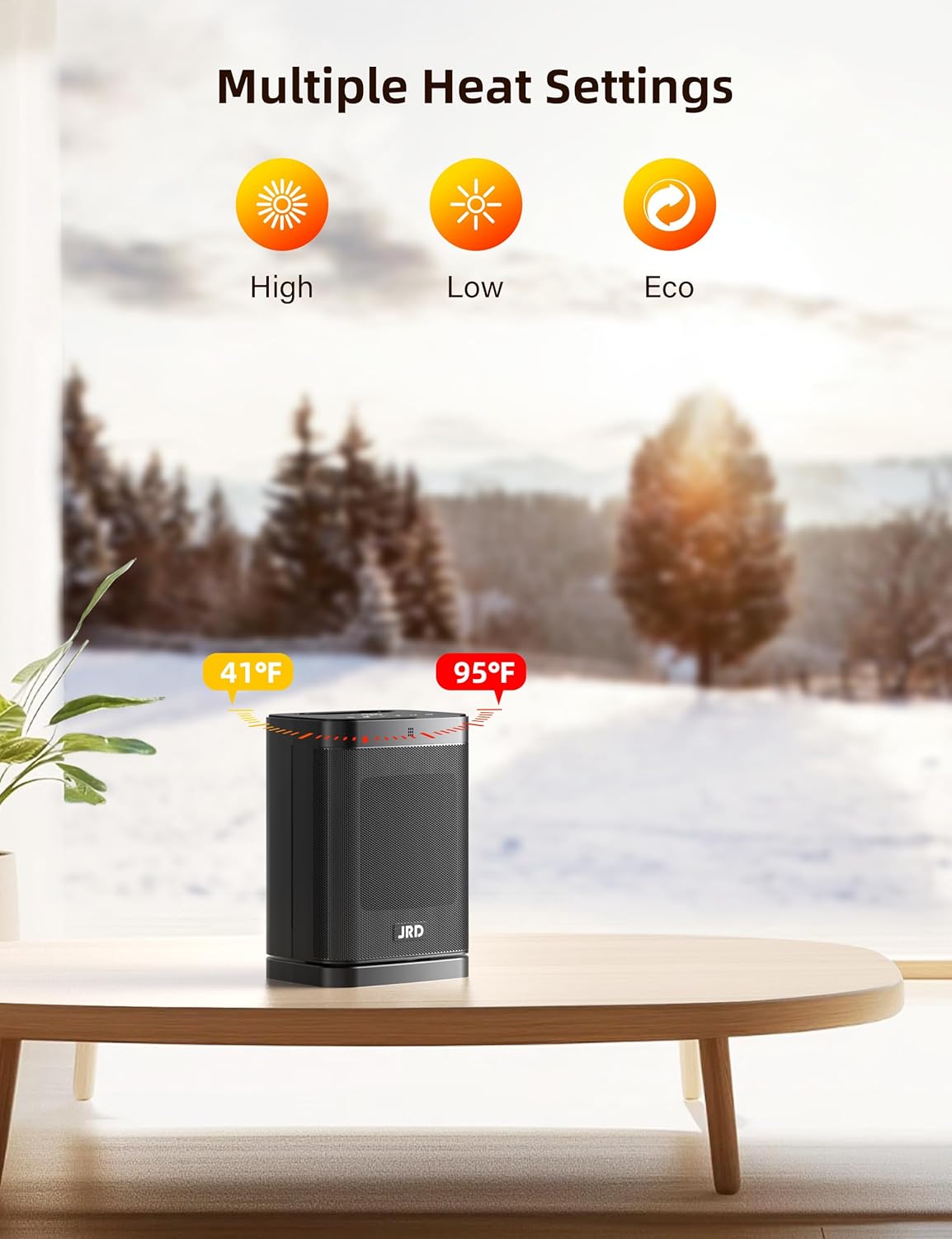 JRD 1500W PTC Space Heater with Remote and Oscillation