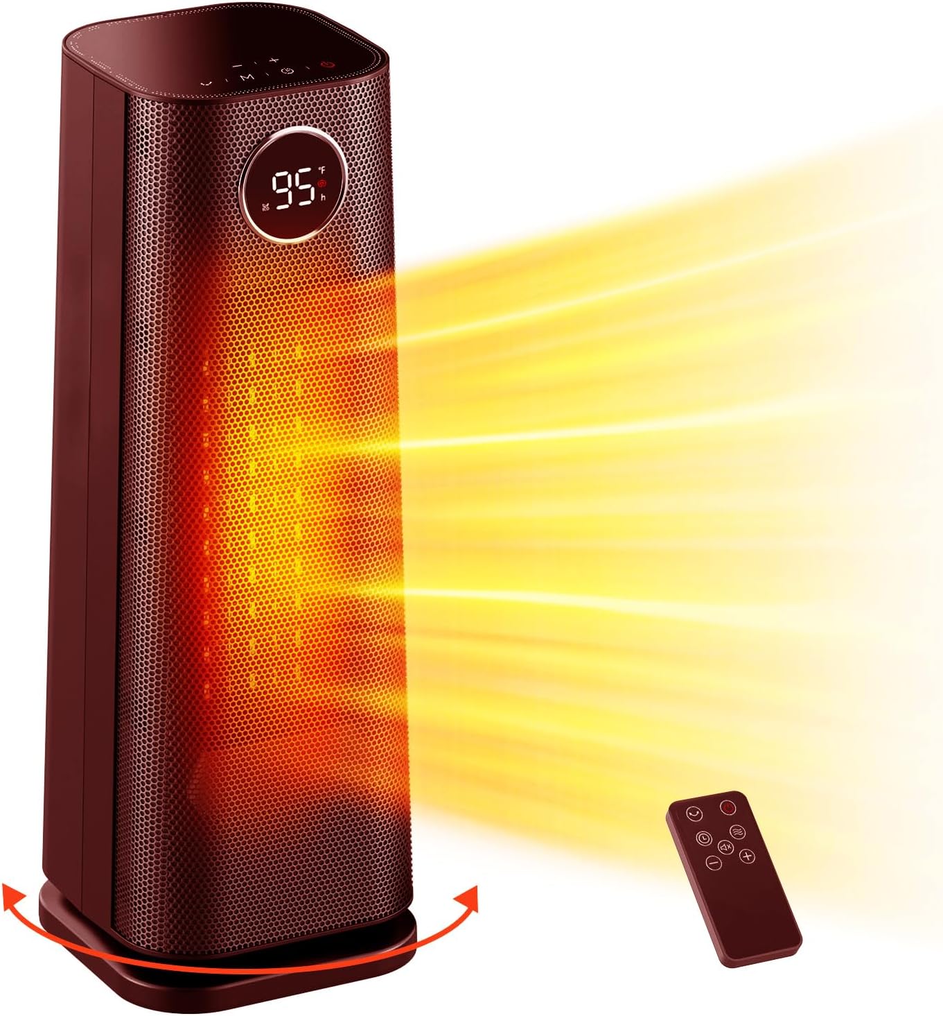 Wind Talk 1500W Red Electric Ceramic Space Heater with Remote 1