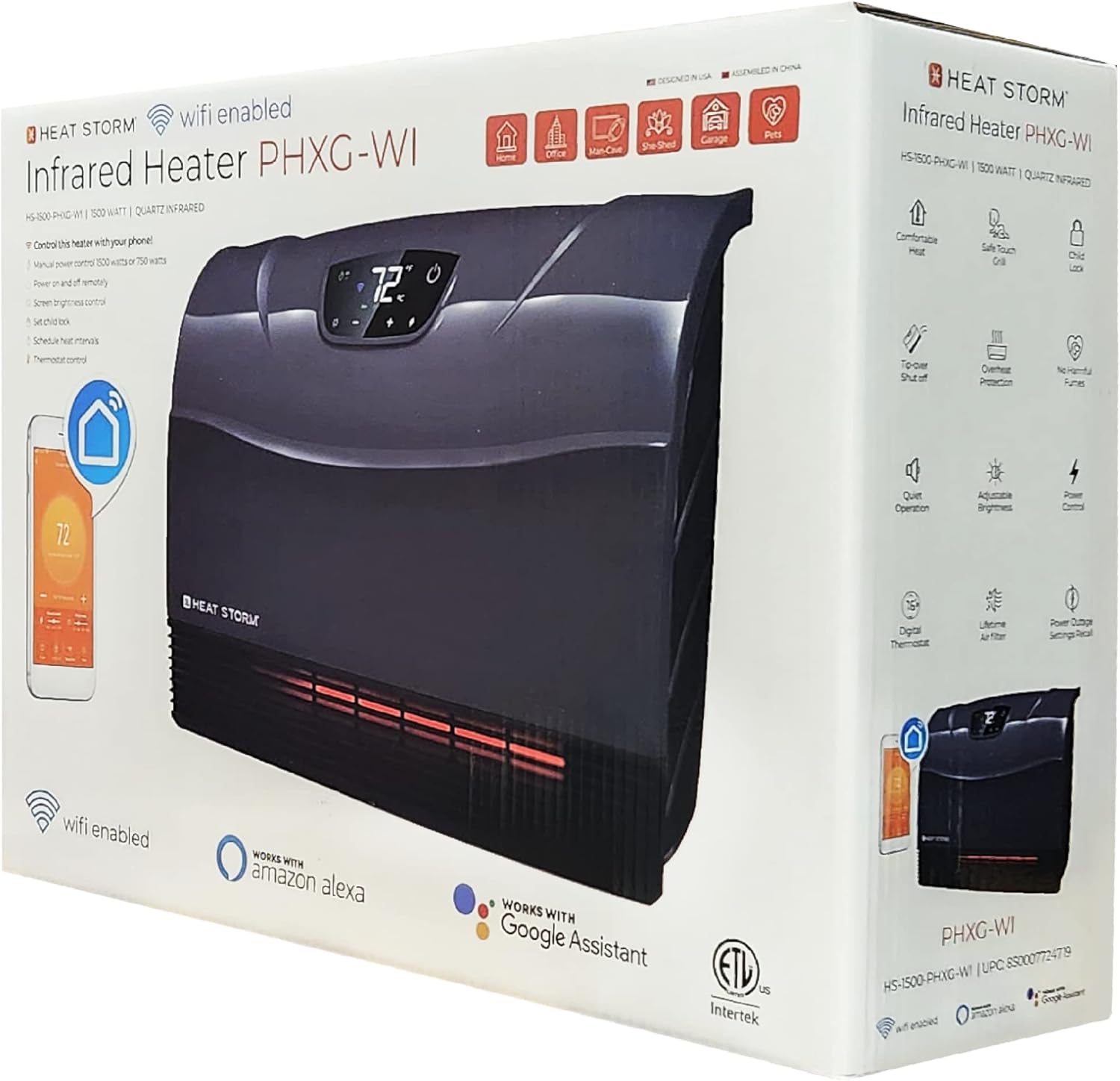 Heat Storm 1500 Watt Infrared Wall Heater with Wi-Fi