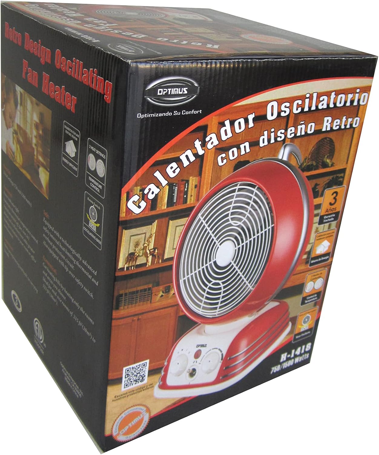Optimus H-1418 Retro Design Oscillating Fan Heater