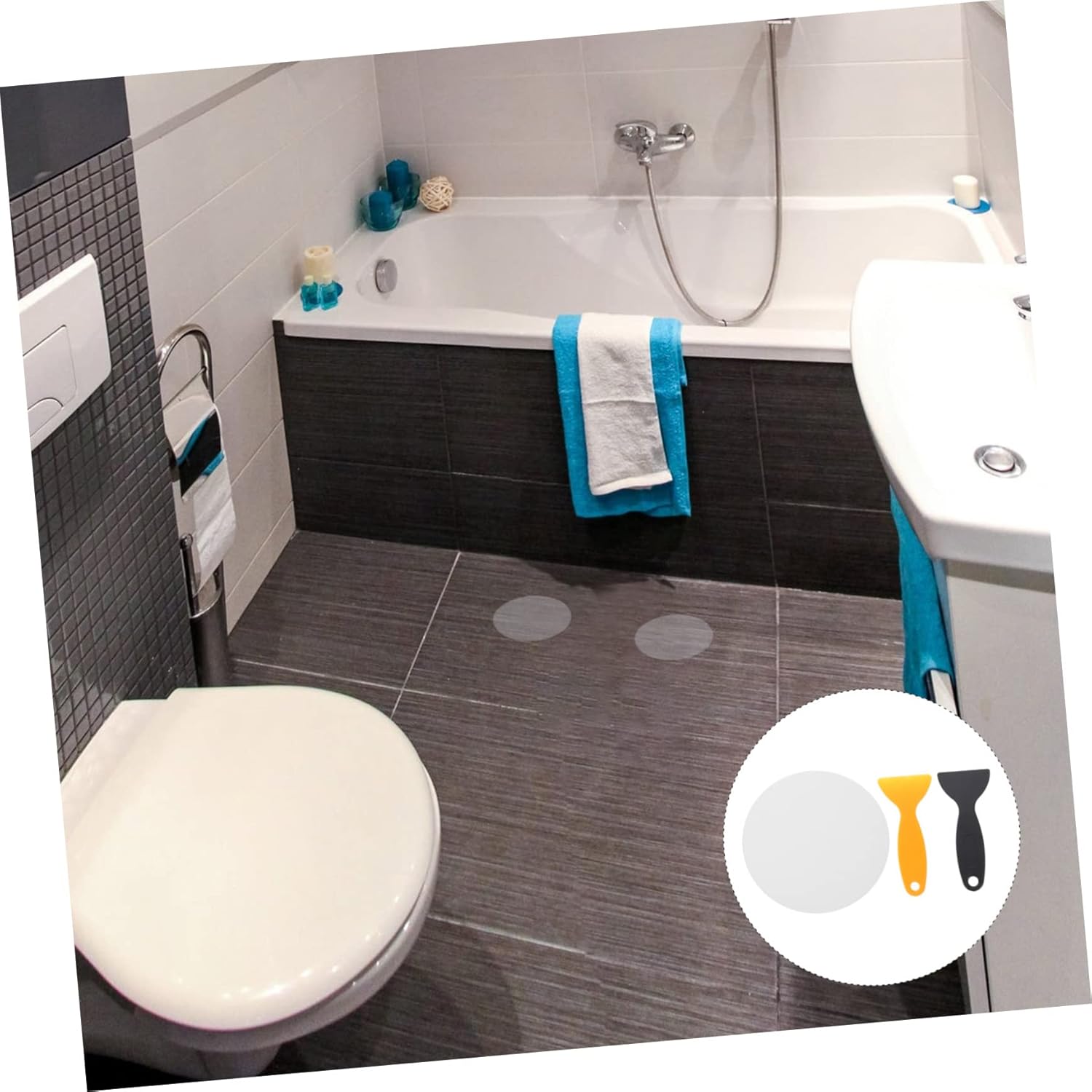 12 Pack Non-Slip Bathtub Stickers Yellow Black