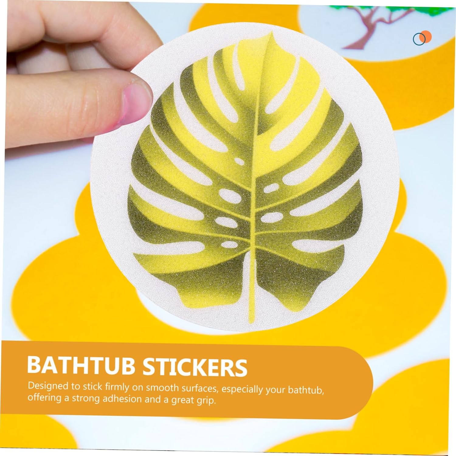 Wakauto Non Slip Bathtub Stickers with Leaf Design