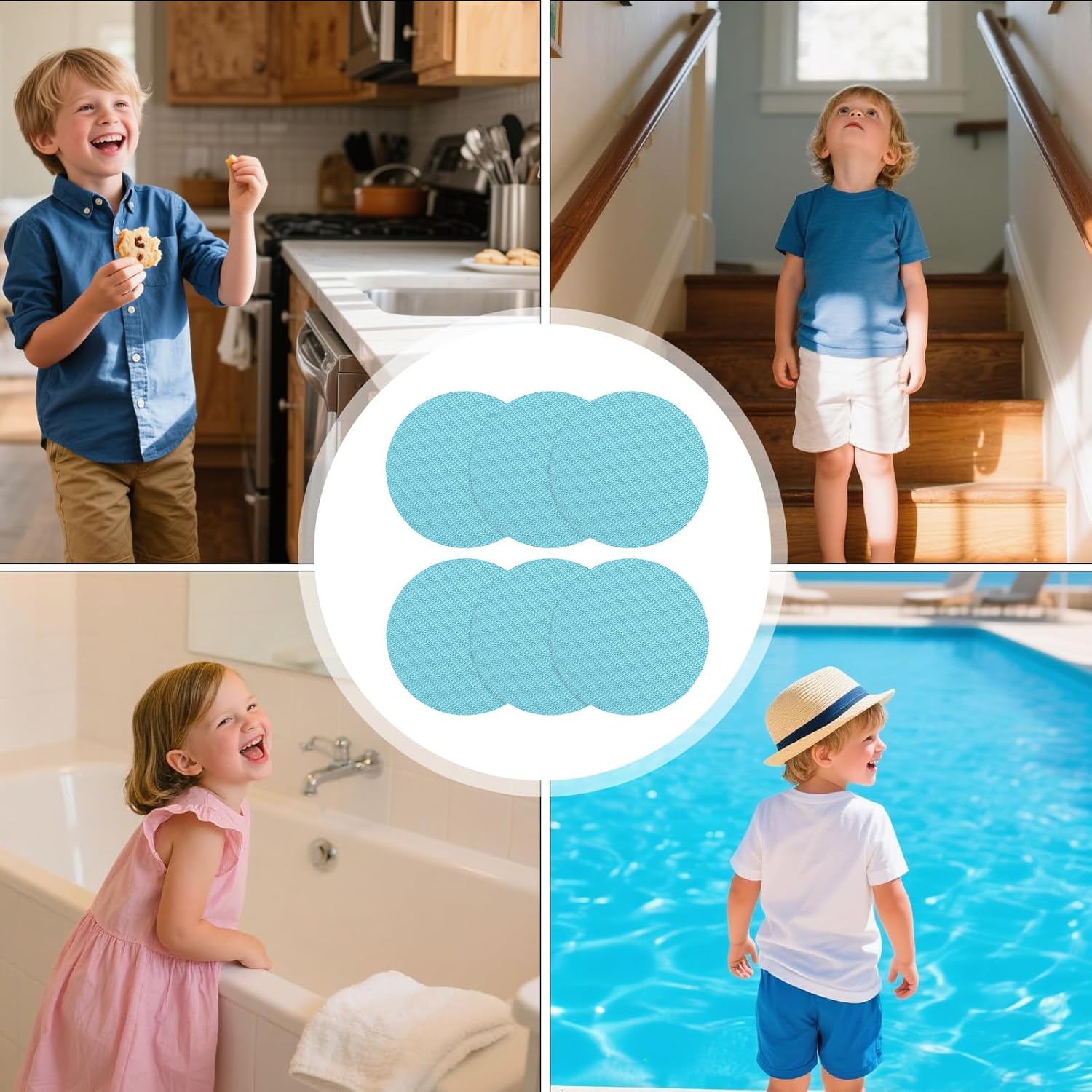 Round Anti-Slip Sticker 10x10cm for Bath and Shower Safety