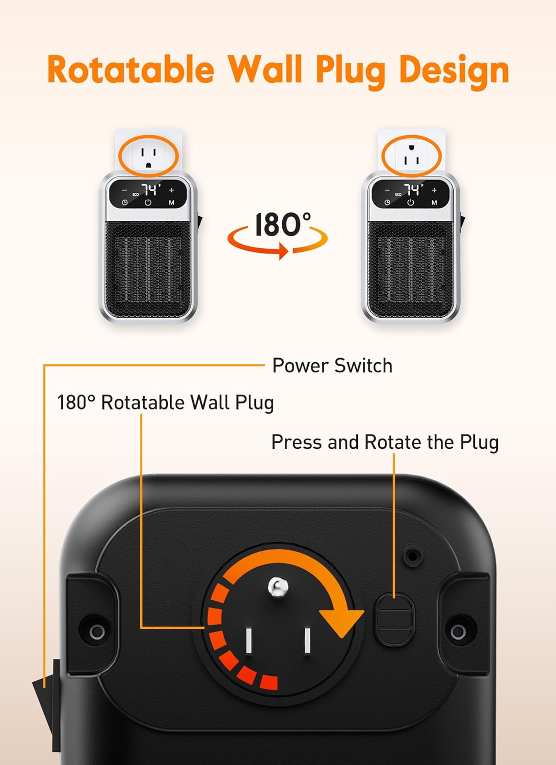 Brightown 800W Wall Heater with Remote and LED Display