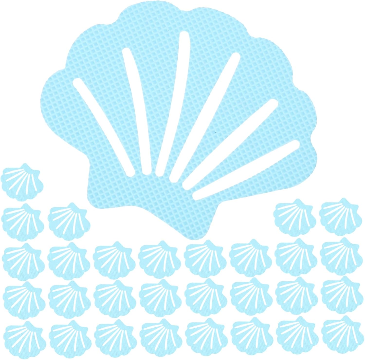 HAKIDZEL 30Pcs Shell Shaped Non-Slip Stickers for Bathtub Safety