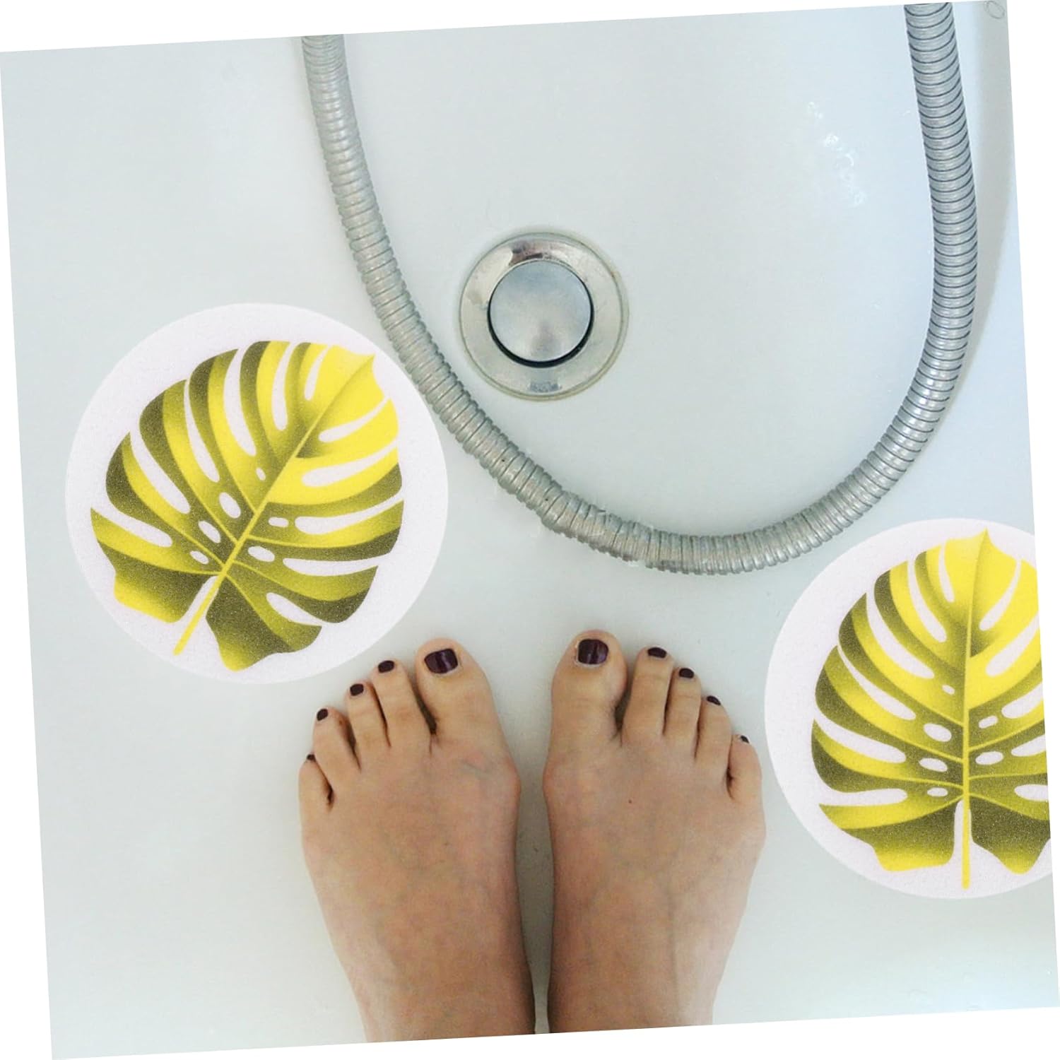 Labrimp 1 Set Leaf Shaped Bathtub Non-Slip Stickers