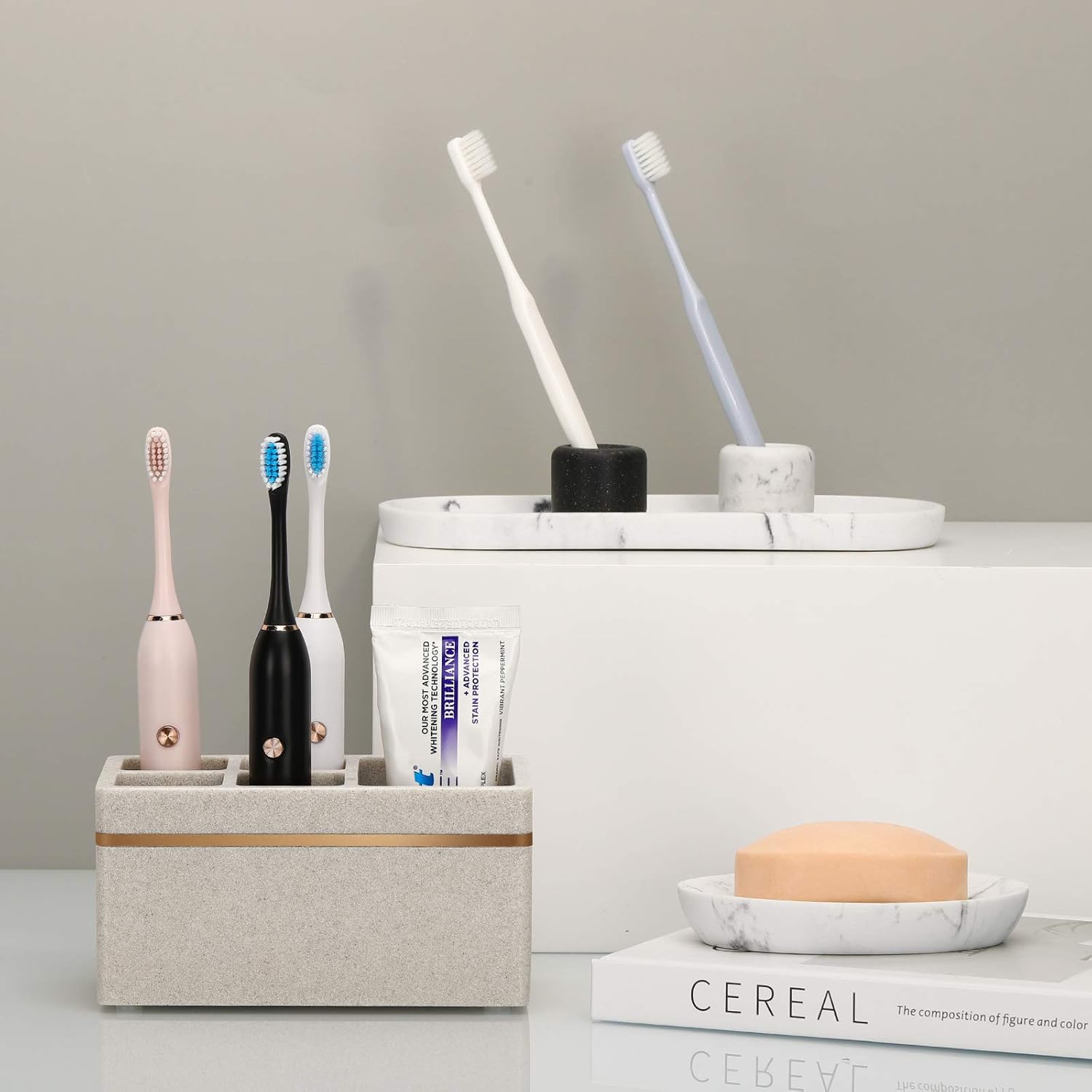 Shinowa Resin Toothbrush Holder with 5 Slots