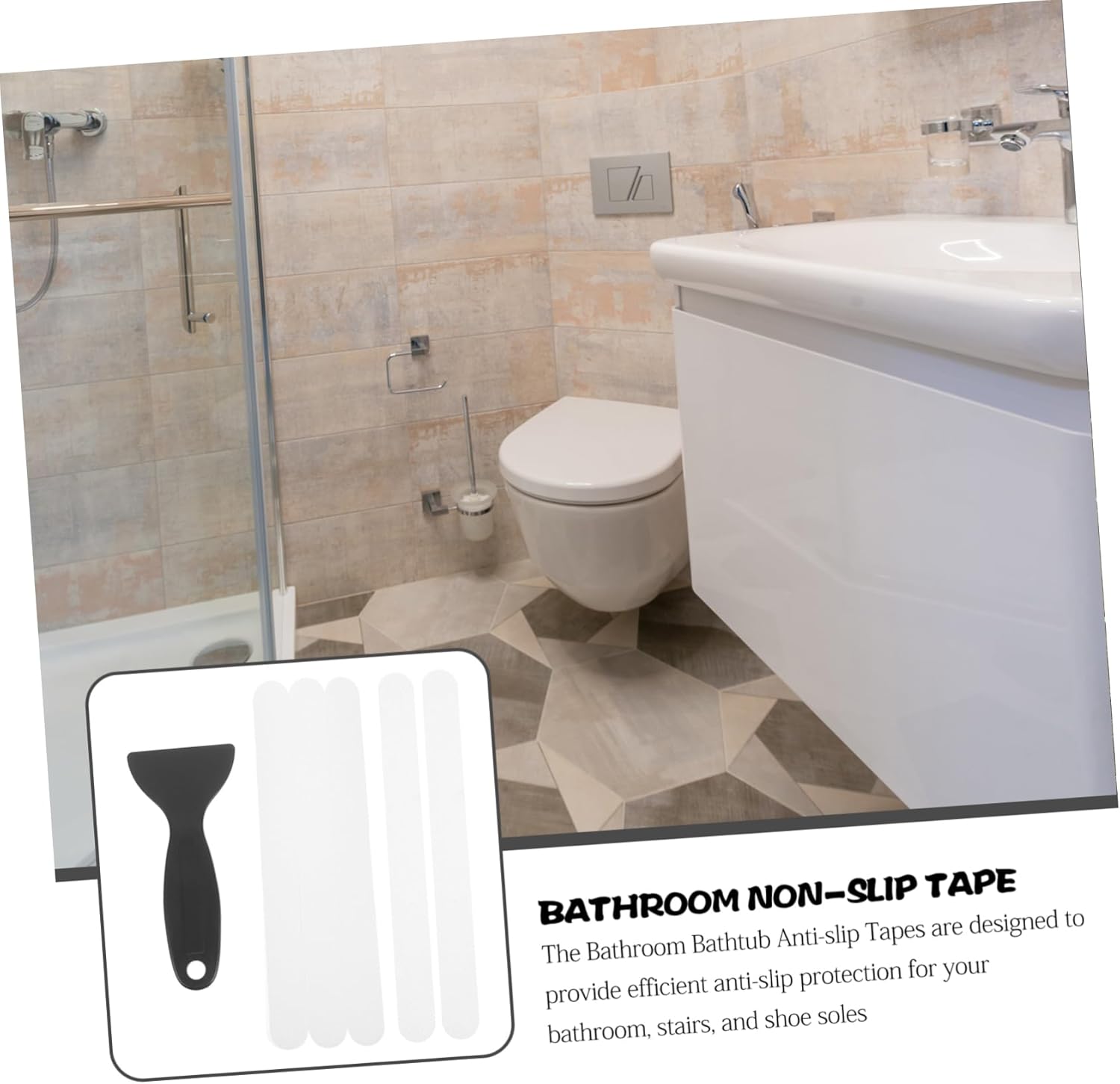 Healifty Anti-Slip Bathroom Strips Peva Decals