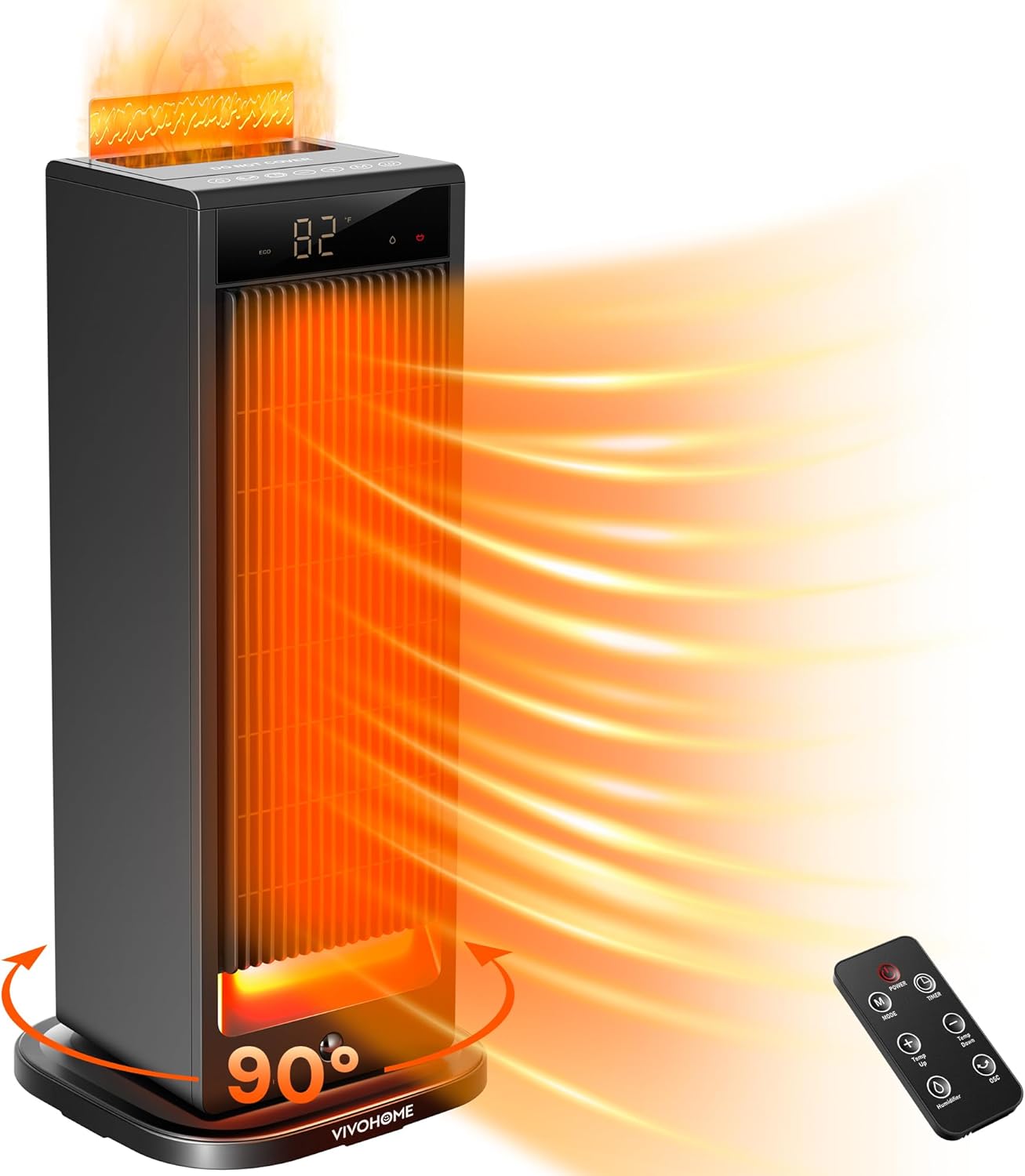 VIVOHOME Space Heater with Humidifier and Fireplace