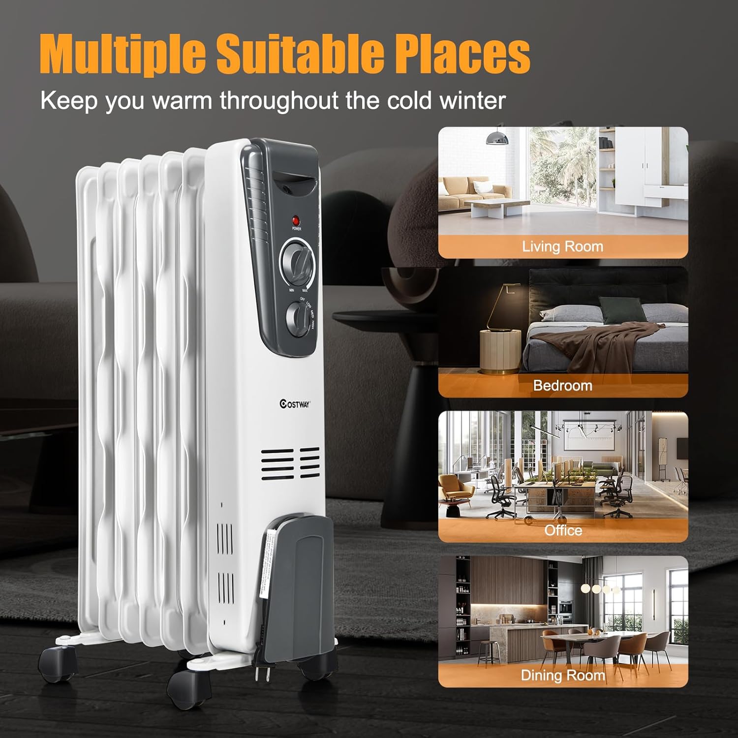 ORALNER Oil Filled Radiator Heater 1500W