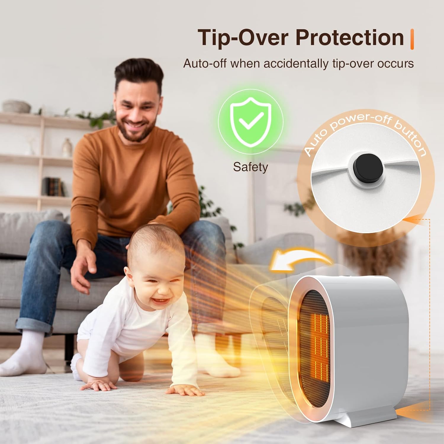 Tiptop Home 2023 PTC Ceramic Space Heater with Fast Heating and Safety Features