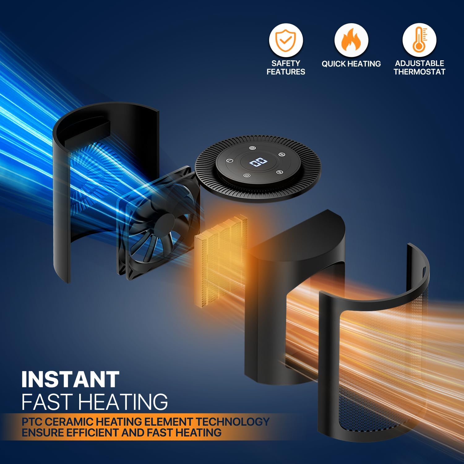 Magshion 1500W Electric Space Heater with Remote 1